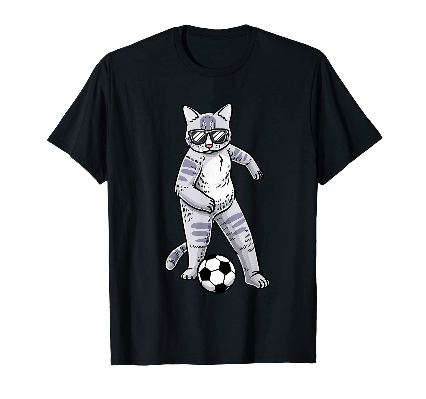 Funny Cat Lover Play Soccer Player Pet T-Shirt - Novelty Apparel Men Women - T-Shirt, Sweatshirt, Hoodie