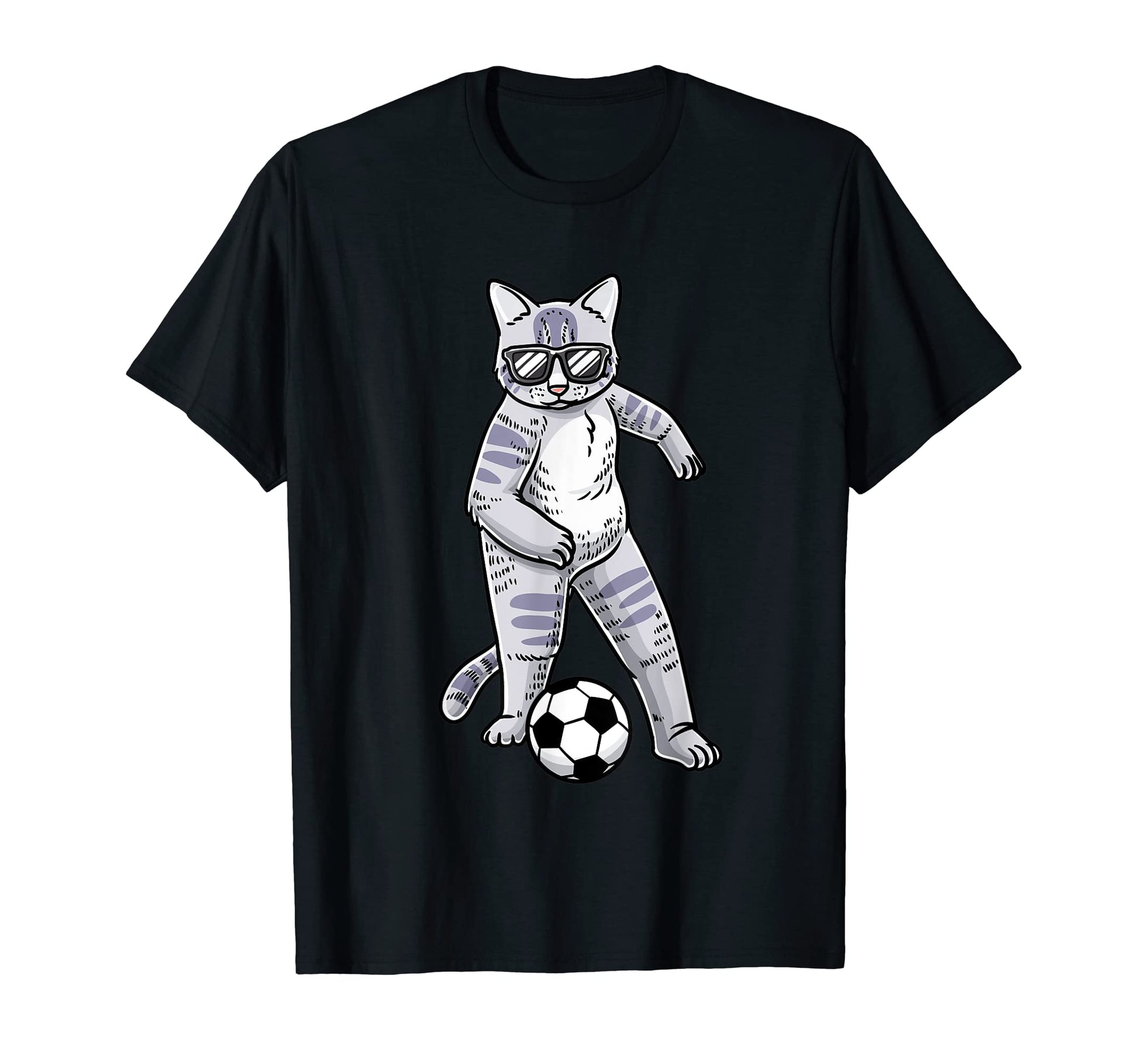Funny Cat Lover Play Soccer Player Pet T-Shirt - Novelty Apparel Men Women - T-Shirt, Sweatshirt, Hoodie