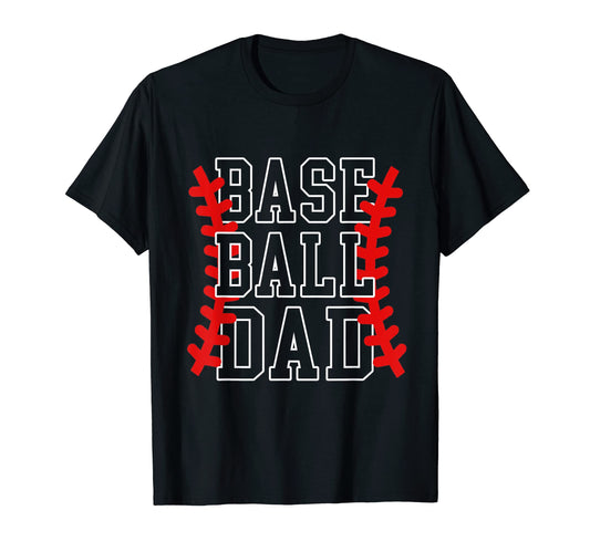 Baseball Dad Baseball Laces T-Shirt - Fun Novelty Design Men Women - T-Shirt, Sweatshirt, Hoodie