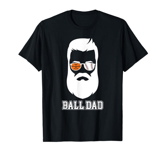 Ball Dad Beard Baseball Basketball T-Shirt - Minimalist Print for Adults - T-Shirt, Sweatshirt, Hoodie