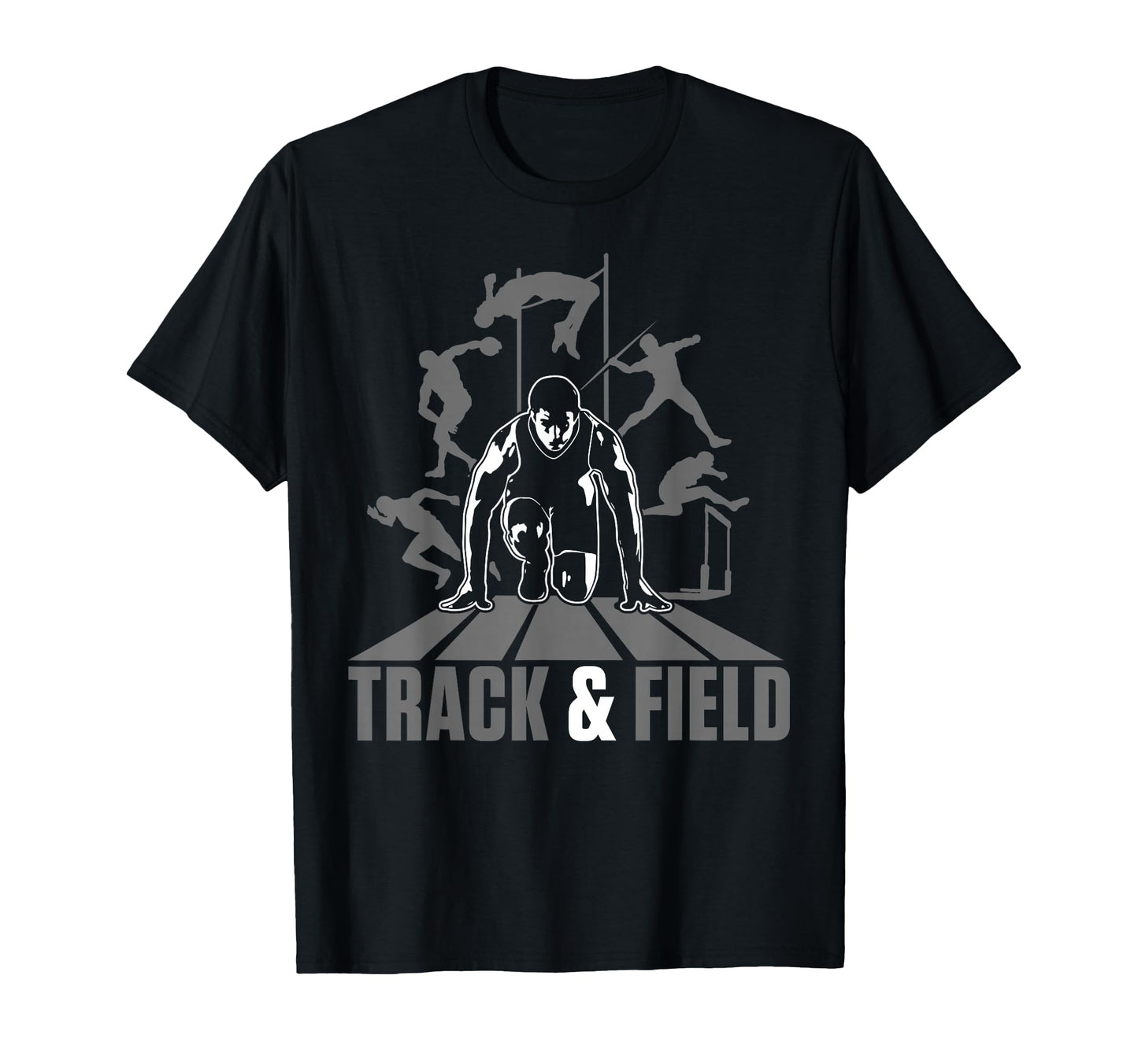Track And Field Athletics And T-Shirt - Custom Art Print Men Women - T-Shirt, Sweatshirt, Hoodie