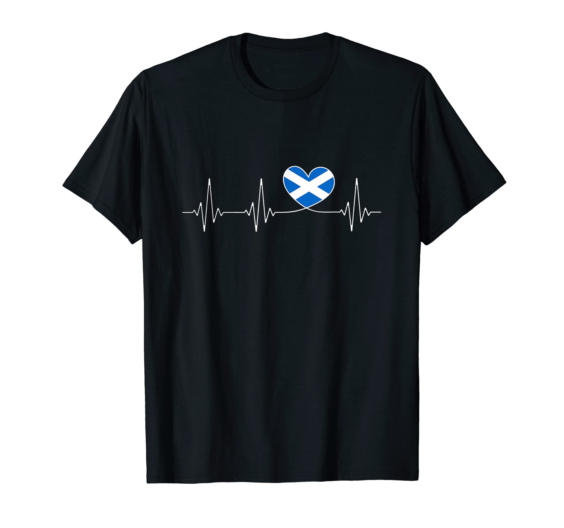 Scotland Love Heartbeat And Scottish T-Shirt - Custom Art Print Unisex - T-Shirt, Sweatshirt, Hoodie