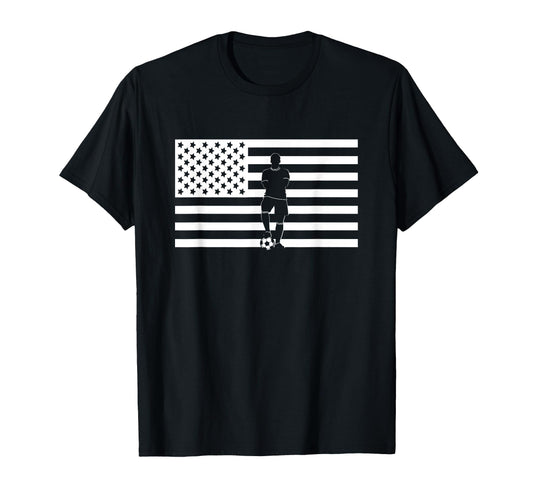 American Flag Soccer Soccer T-Shirt - Minimalist Print Unisex - T-Shirt, Sweatshirt, Hoodie