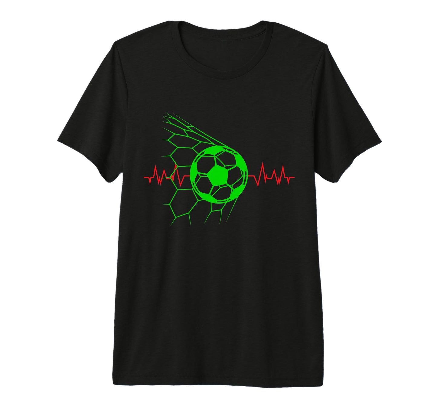 Soccer Ball Heartbeat Players And T-Shirt - Custom Art Print for Adults - T-Shirt, Sweatshirt, Hoodie