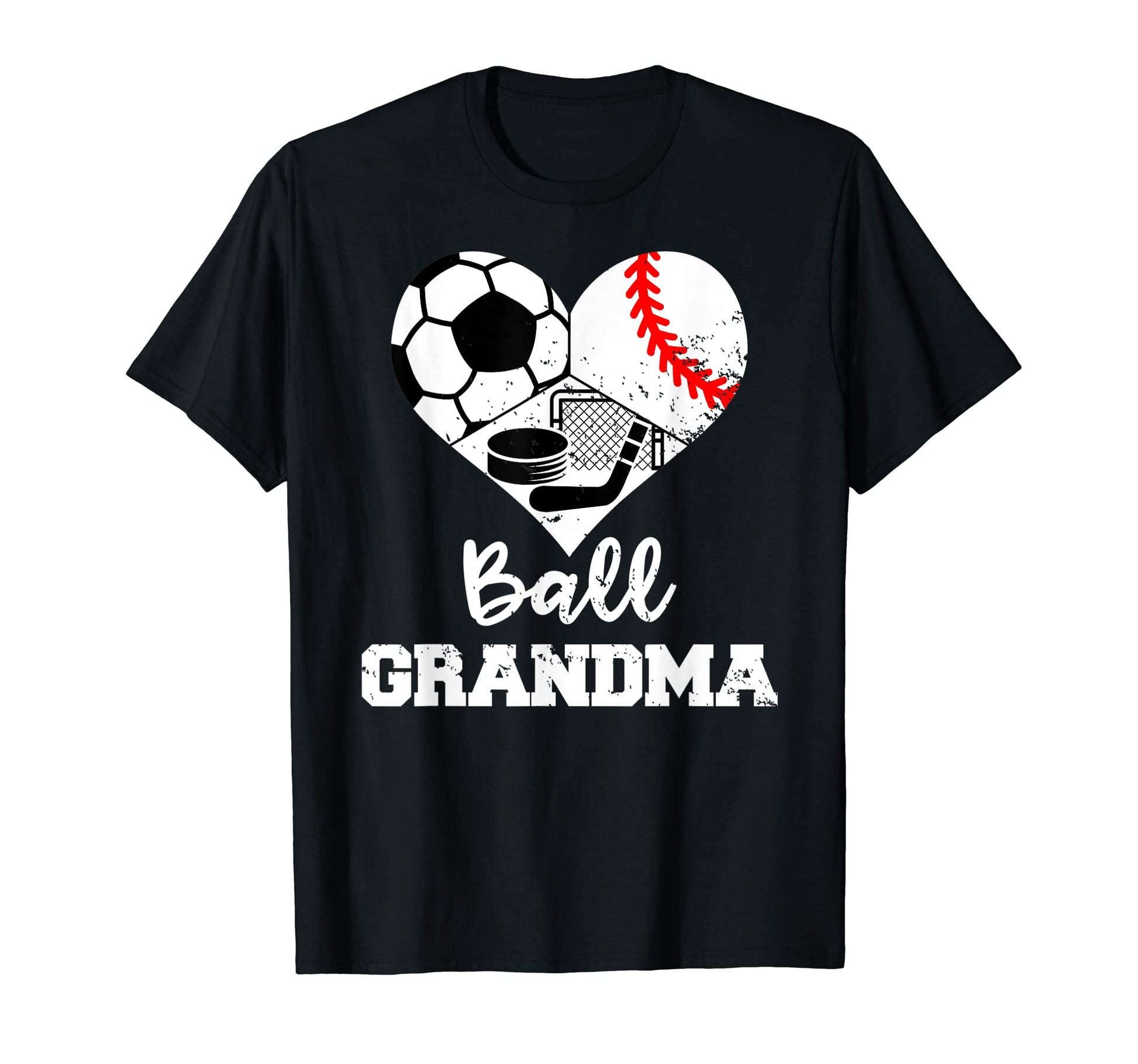 Ball Grandma Heart Funny Soccer Baseball T-Shirt - Custom Art Print Unisex - T-Shirt, Sweatshirt, Hoodie