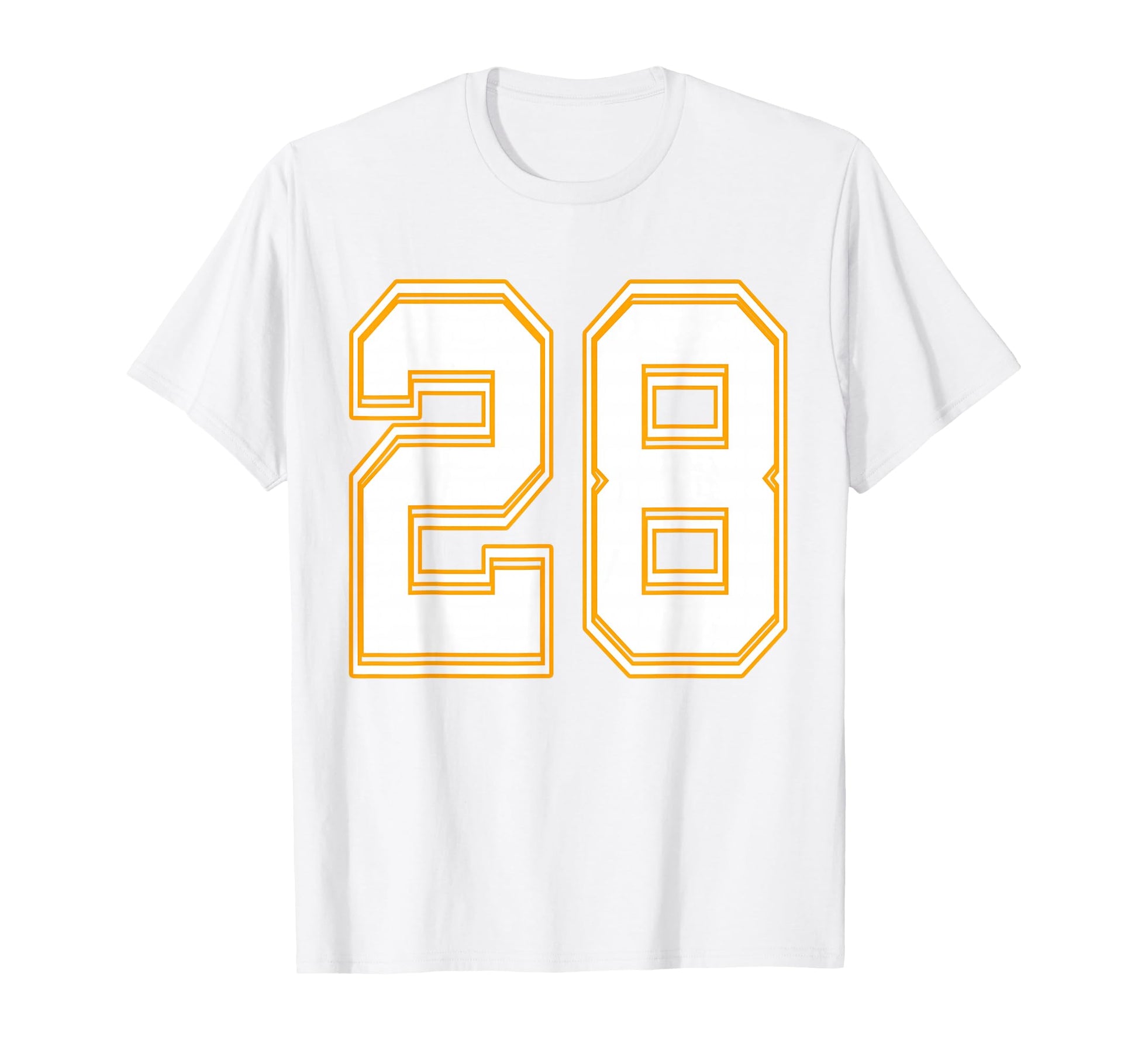 Number 28 Red Yellow White Football T-Shirt - Fun Novelty Design Men Women - T-Shirt, Sweatshirt, Hoodie