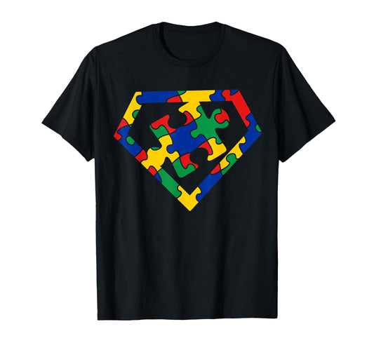 Autism Awareness Puzzle Superhero T-Shirt - Novelty Apparel for Adults - T-Shirt, Sweatshirt, Hoodie