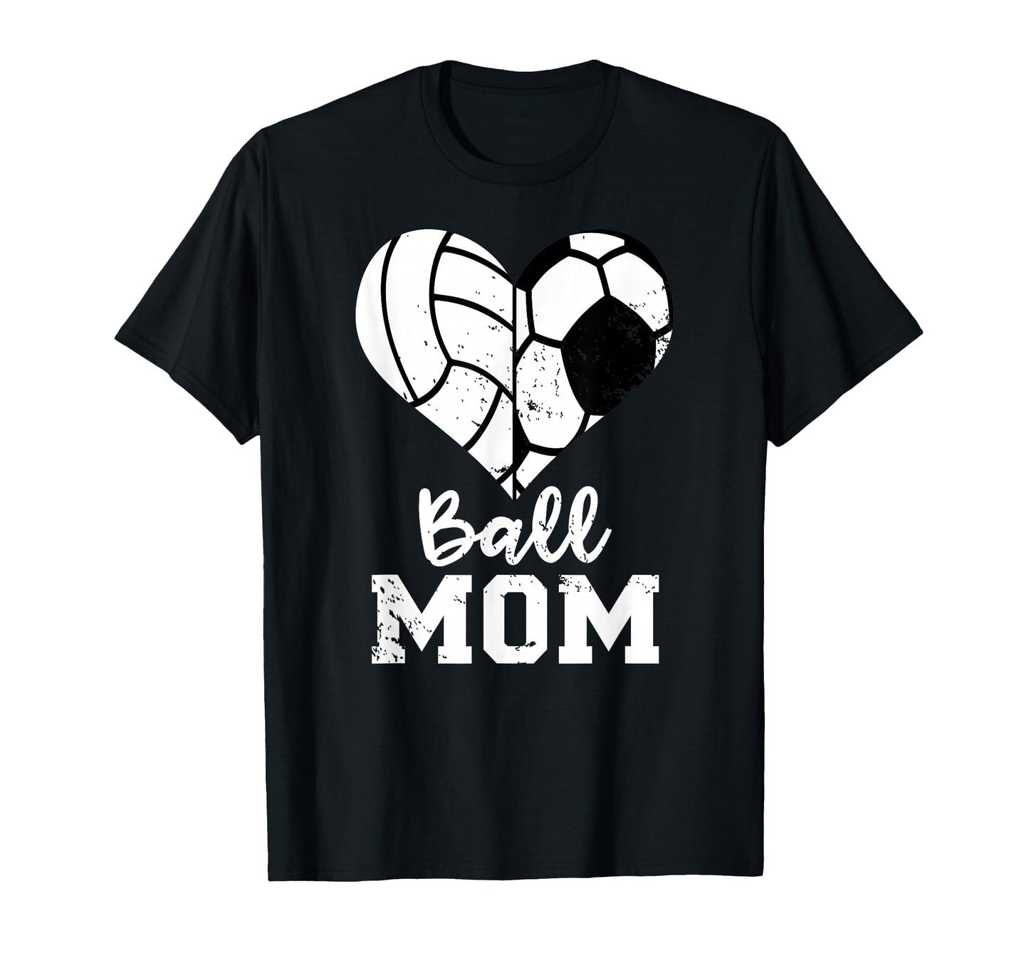 Ball Mom Heart Funny Soccer Volleyball T-Shirt - Streetwear Style Unisex - T-Shirt, Sweatshirt, Hoodie