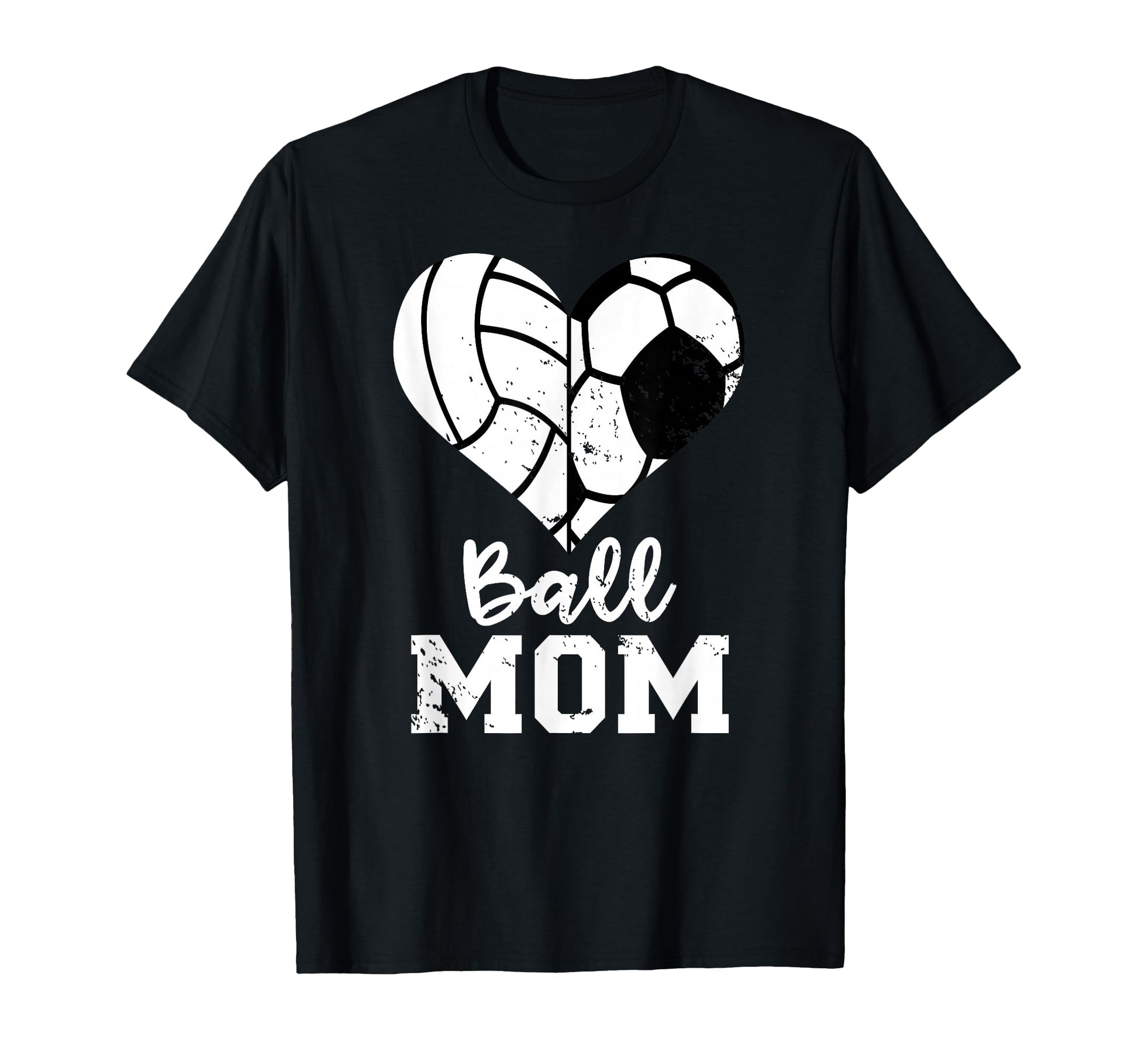 Ball Mom Heart Funny Soccer Volleyball T-Shirt - Streetwear Style Unisex - T-Shirt, Sweatshirt, Hoodie