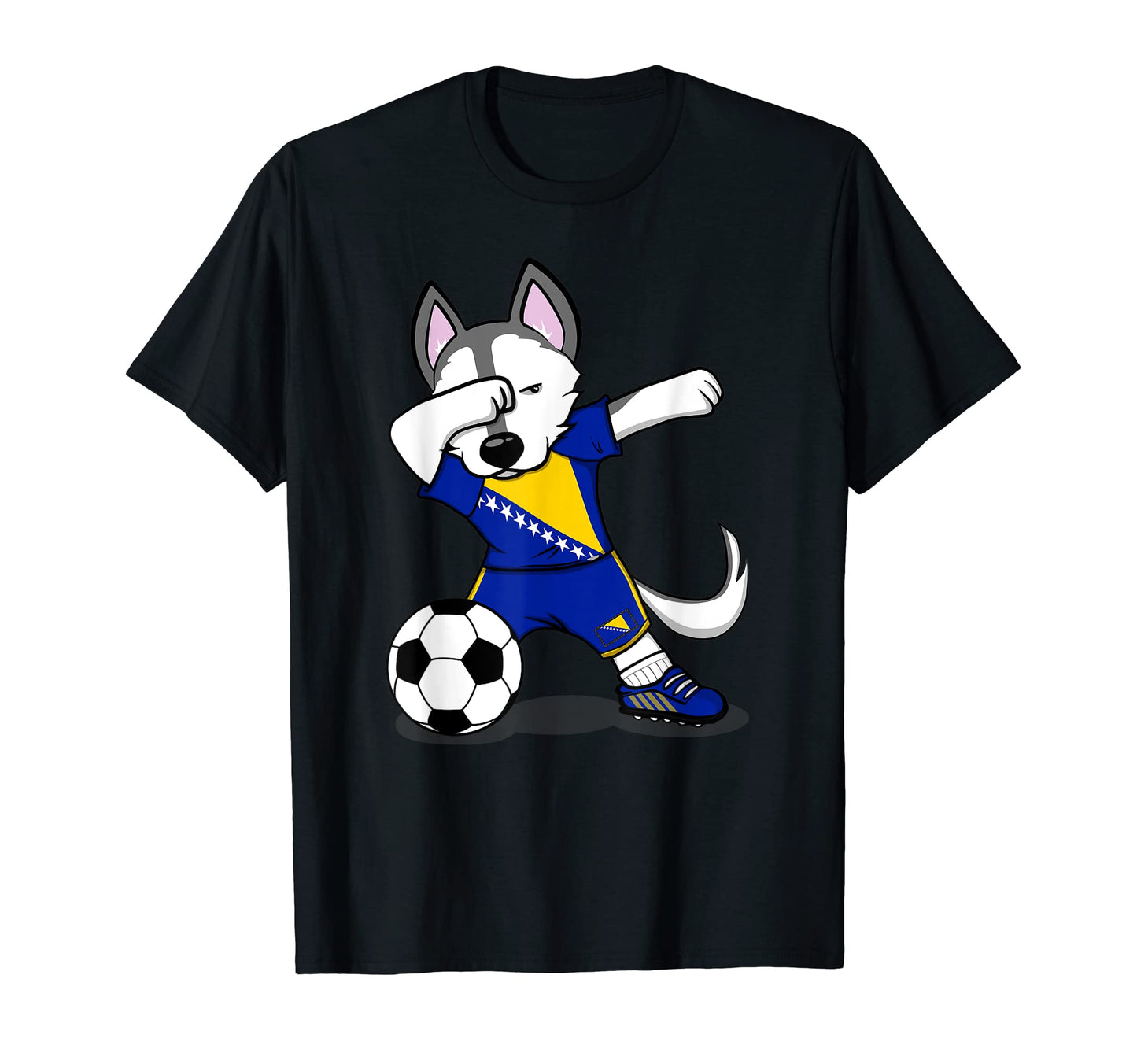 Dabbing Husky Dog Bosnia And T-Shirt - Casual Everyday Wear Men Women - T-Shirt, Sweatshirt, Hoodie