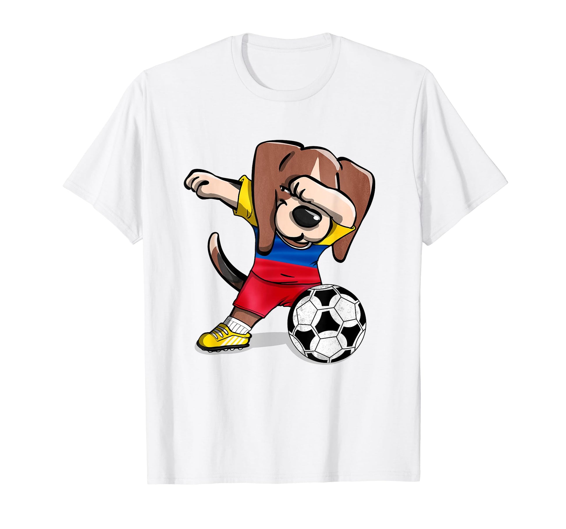 Dabbing Beagle Dog Colombia Football T-Shirt - Novelty Apparel Men Women - T-Shirt, Sweatshirt, Hoodie