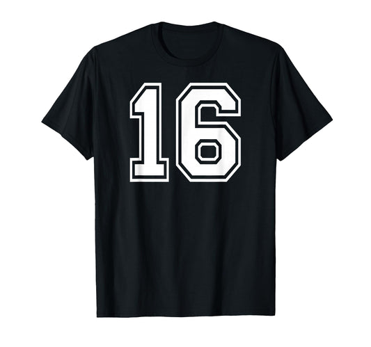 16 Number Sixteen Team Sports Sweet T-Shirt - Fun Novelty Design Men Women - T-Shirt, Sweatshirt, Hoodie
