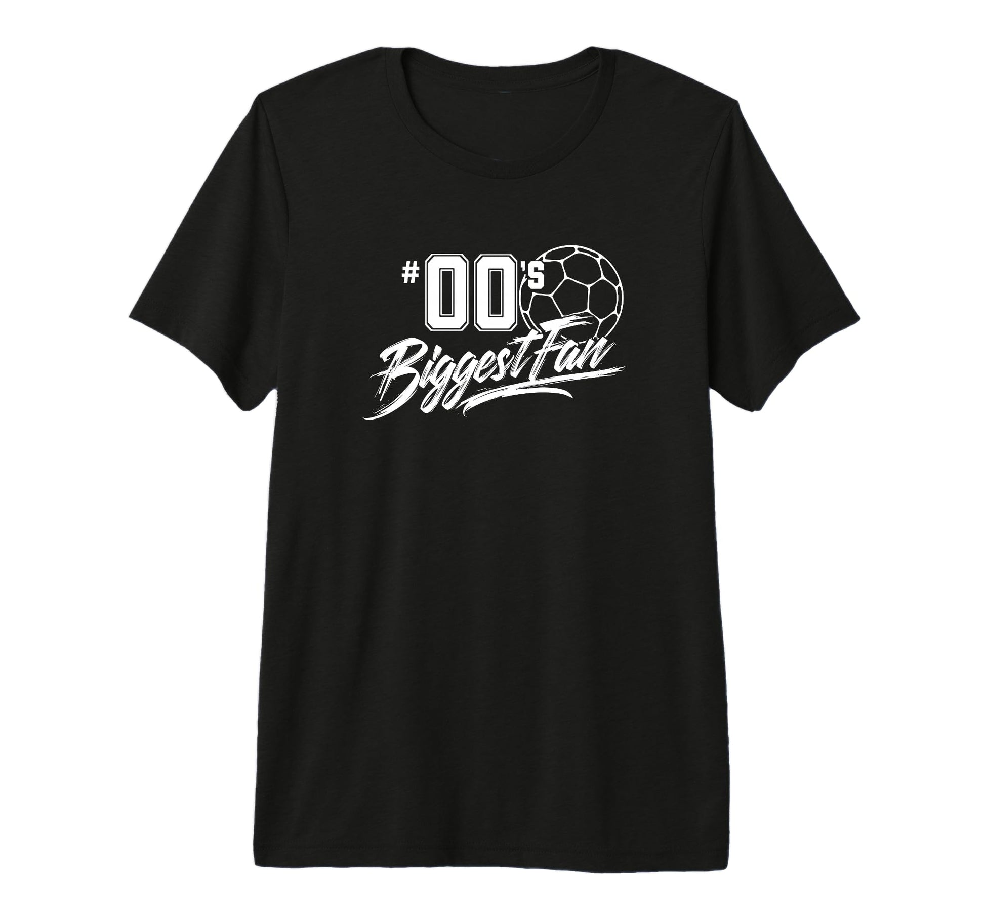 Number 00S Biggest Fan Soccer Player Mom T-Shirt - Minimalist Print Unisex - T-Shirt, Sweatshirt, Hoodie
