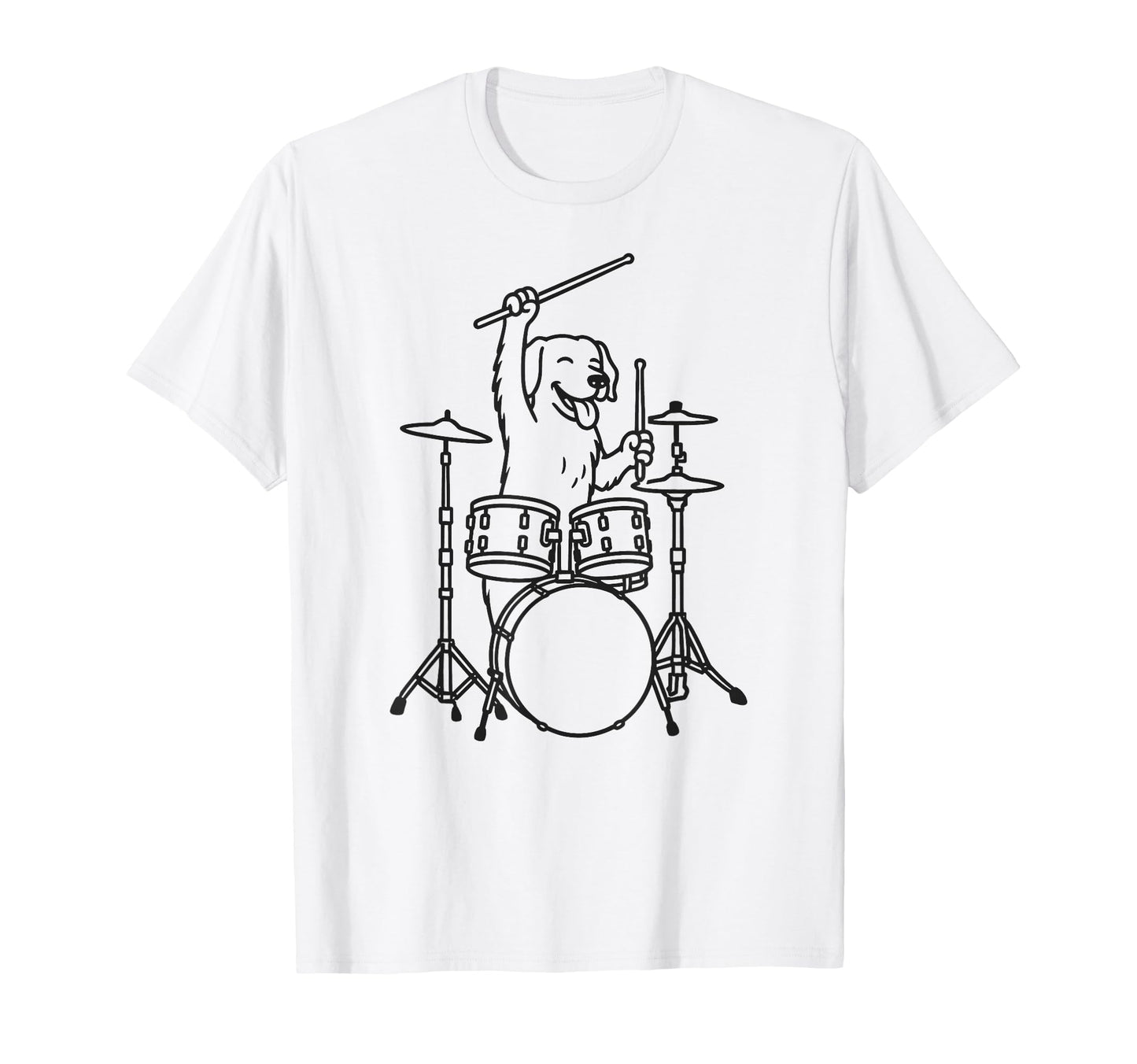 Funny Dog Drummer Drumming Drums T-Shirt - Minimalist Print for Adults - T-Shirt, Sweatshirt, Hoodie