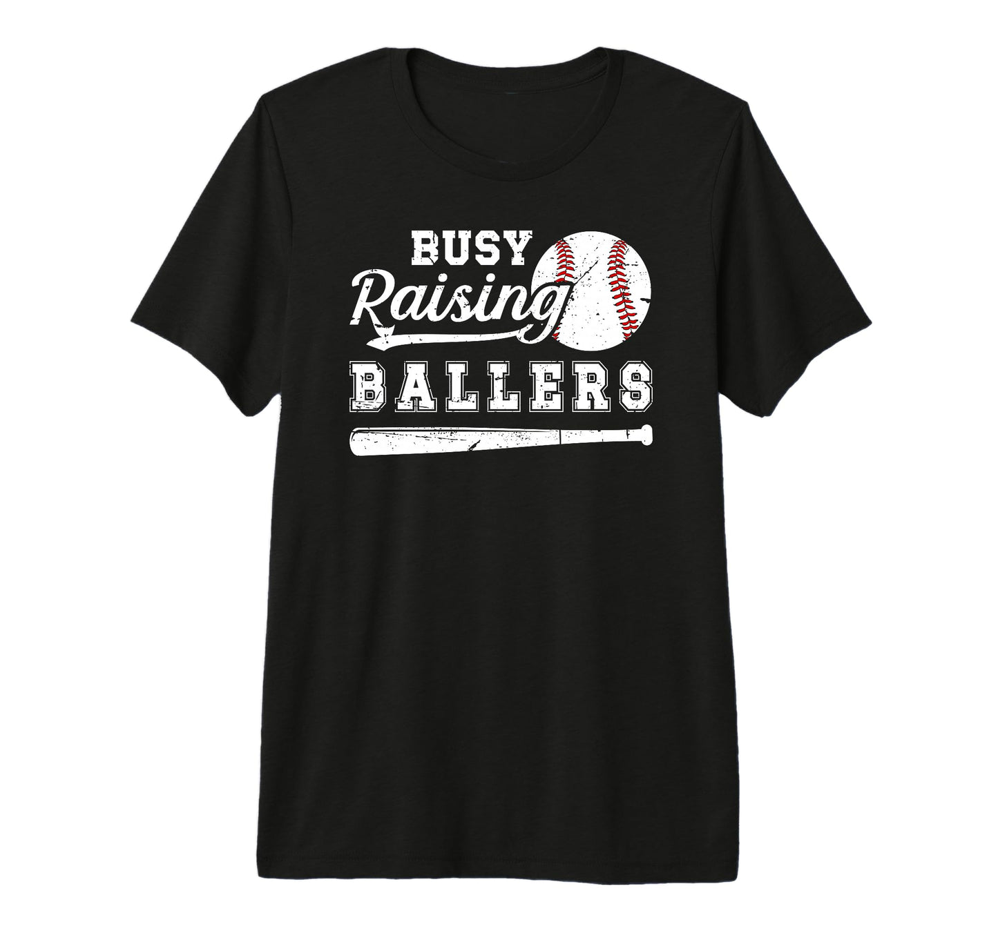 Mens Busy Raising Ballers Baseball Dad T-Shirt - Minimalist Print Unisex - T-Shirt, Sweatshirt, Hoodie