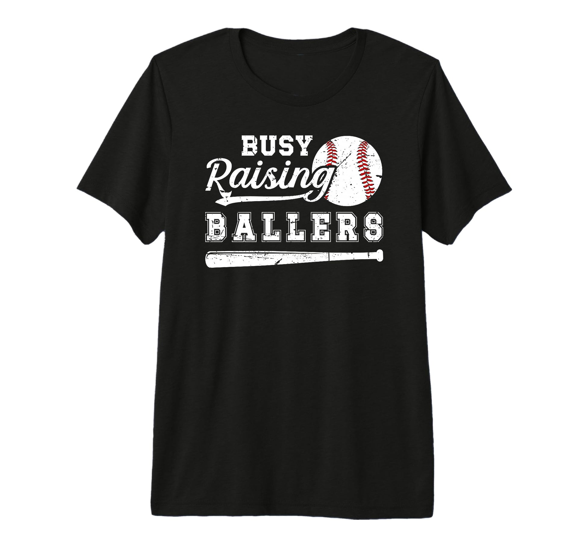 Mens Busy Raising Ballers Baseball Dad T-Shirt - Minimalist Print Unisex - T-Shirt, Sweatshirt, Hoodie