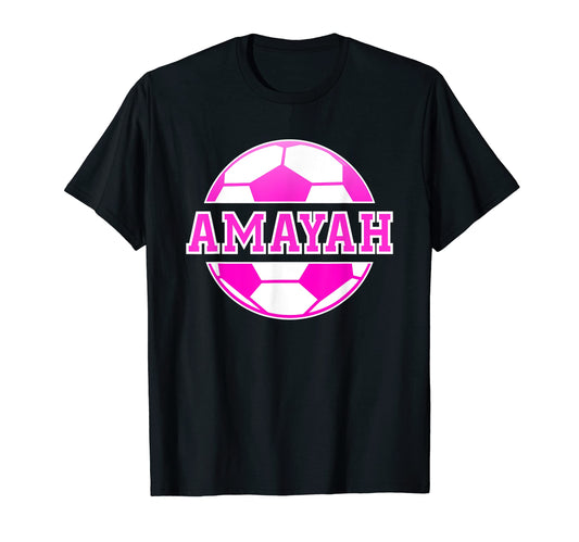 Amayah Name Soccer Play Football T-Shirt - Custom Art Print Men Women - T-Shirt, Sweatshirt, Hoodie