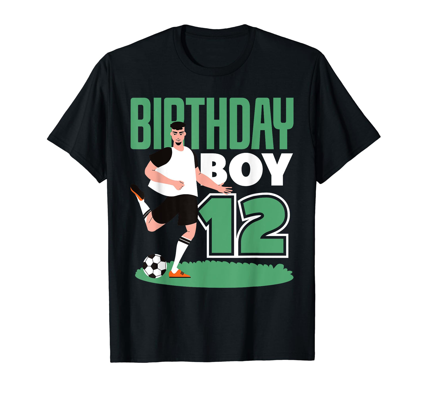 12Th Birthday 12 Years Soccer Football T-Shirt - Unique Graphic Men Women - T-Shirt, Sweatshirt, Hoodie