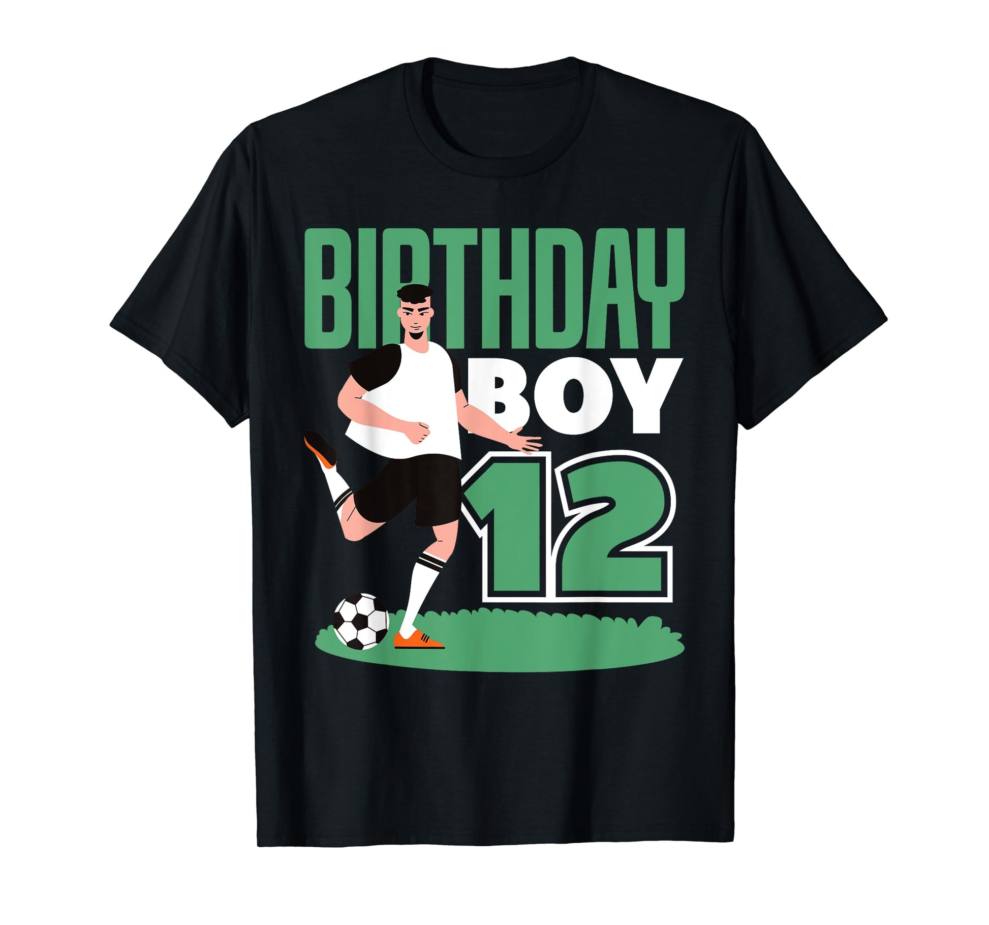 12Th Birthday 12 Years Soccer Football T-Shirt - Unique Graphic Men Women - T-Shirt, Sweatshirt, Hoodie