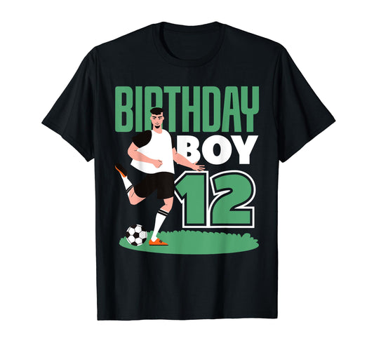 12Th Birthday 12 Years Soccer Football T-Shirt - Unique Graphic Men Women - T-Shirt, Sweatshirt, Hoodie