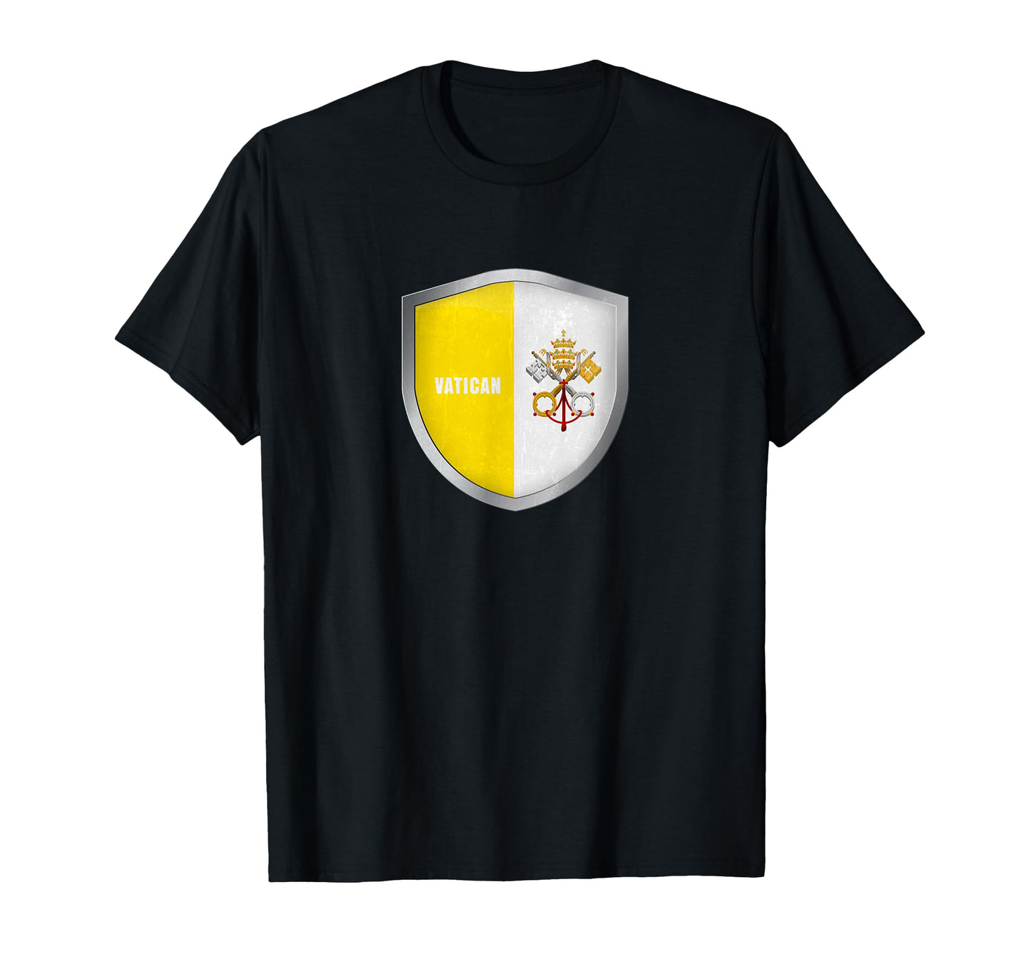 Vatican Flag Badge Soccer Fans T-Shirt - Trendy Graphic for Adults - T-Shirt, Sweatshirt, Hoodie