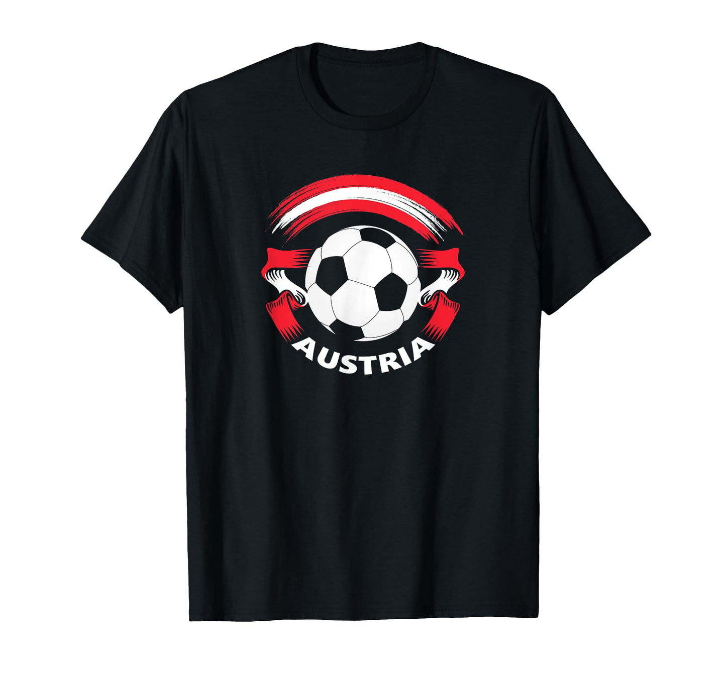 Austria Soccer Fan Flag And Football T-Shirt - Graphic Print Unisex - T-Shirt, Sweatshirt, Hoodie