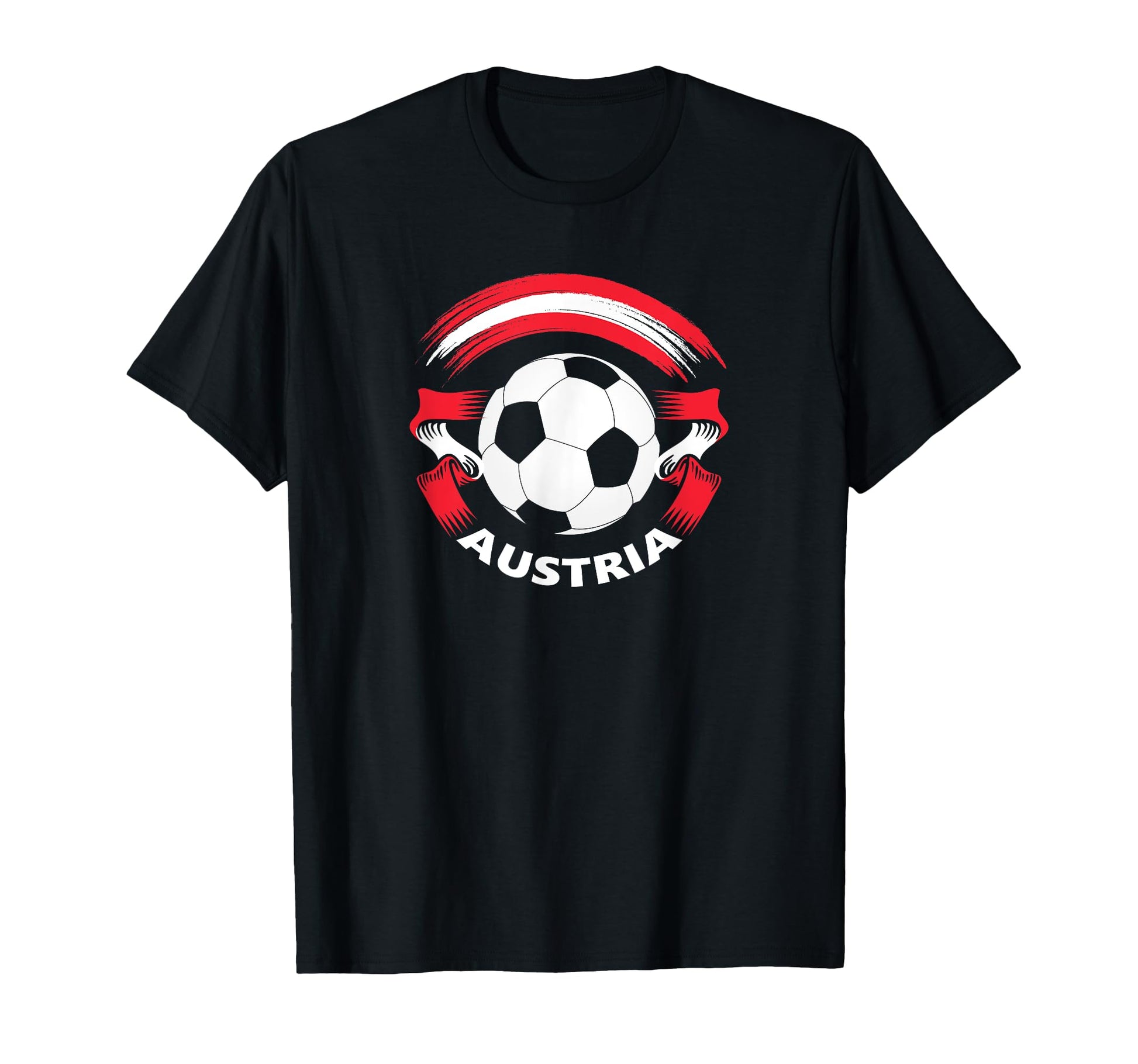 Austria Soccer Fan Flag And Football T-Shirt - Graphic Print Unisex - T-Shirt, Sweatshirt, Hoodie