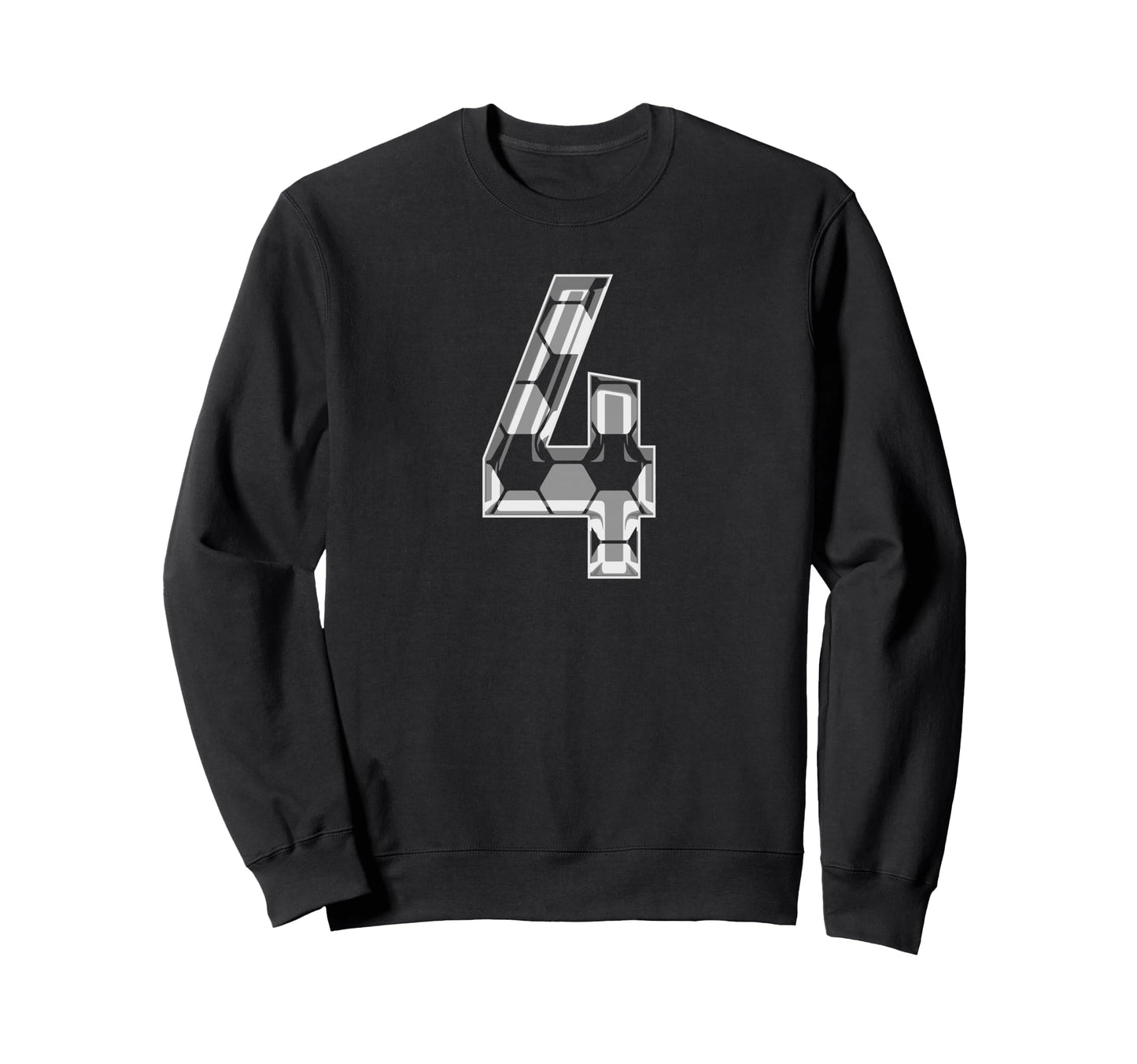 Soccer Number 4 Soccer Fan Ball Sweatshirt - Graphic Print for Adults - T-Shirt, Sweatshirt, Hoodie