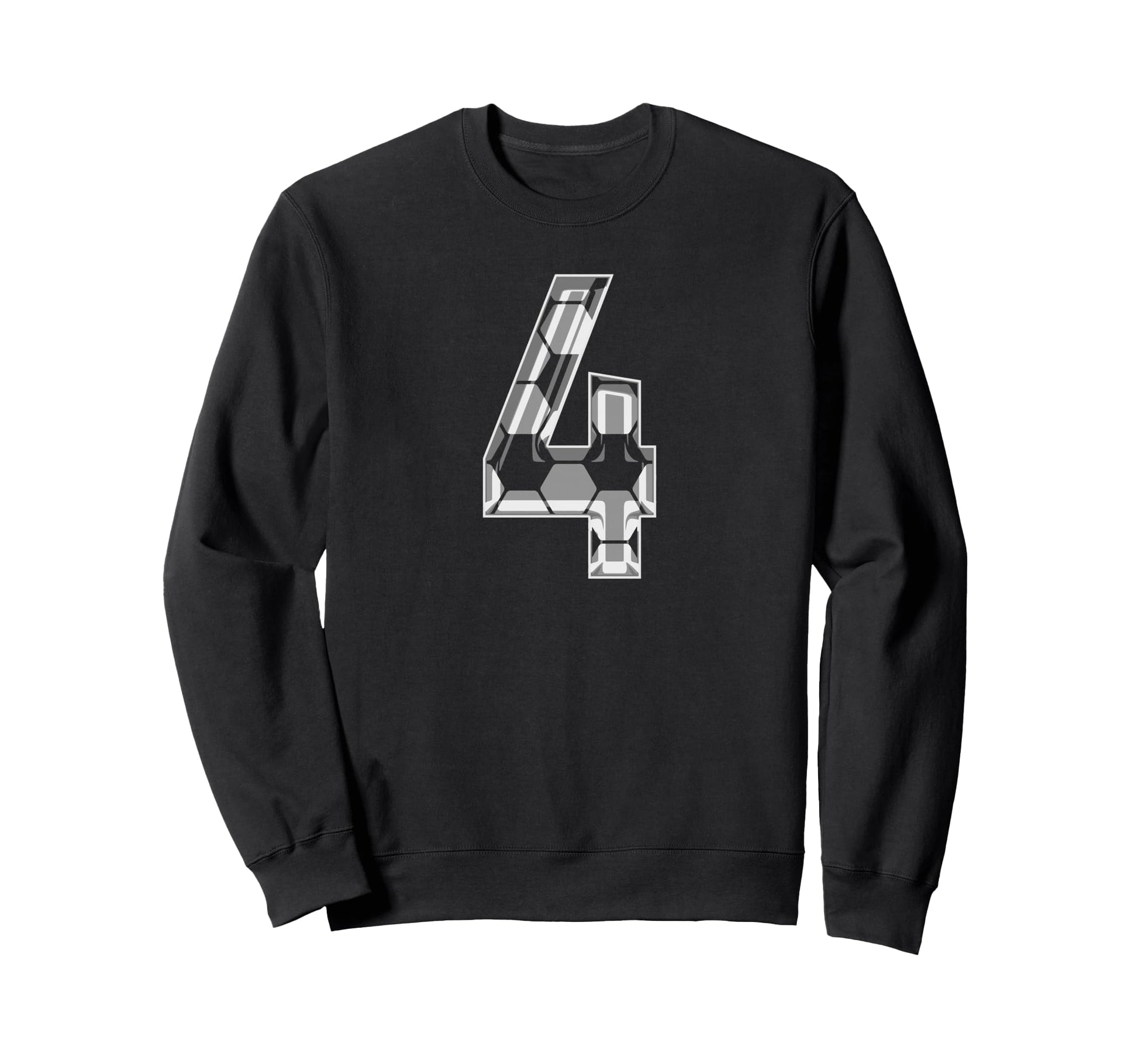 Soccer Number 4 Soccer Fan Ball Sweatshirt - Graphic Print for Adults - T-Shirt, Sweatshirt, Hoodie