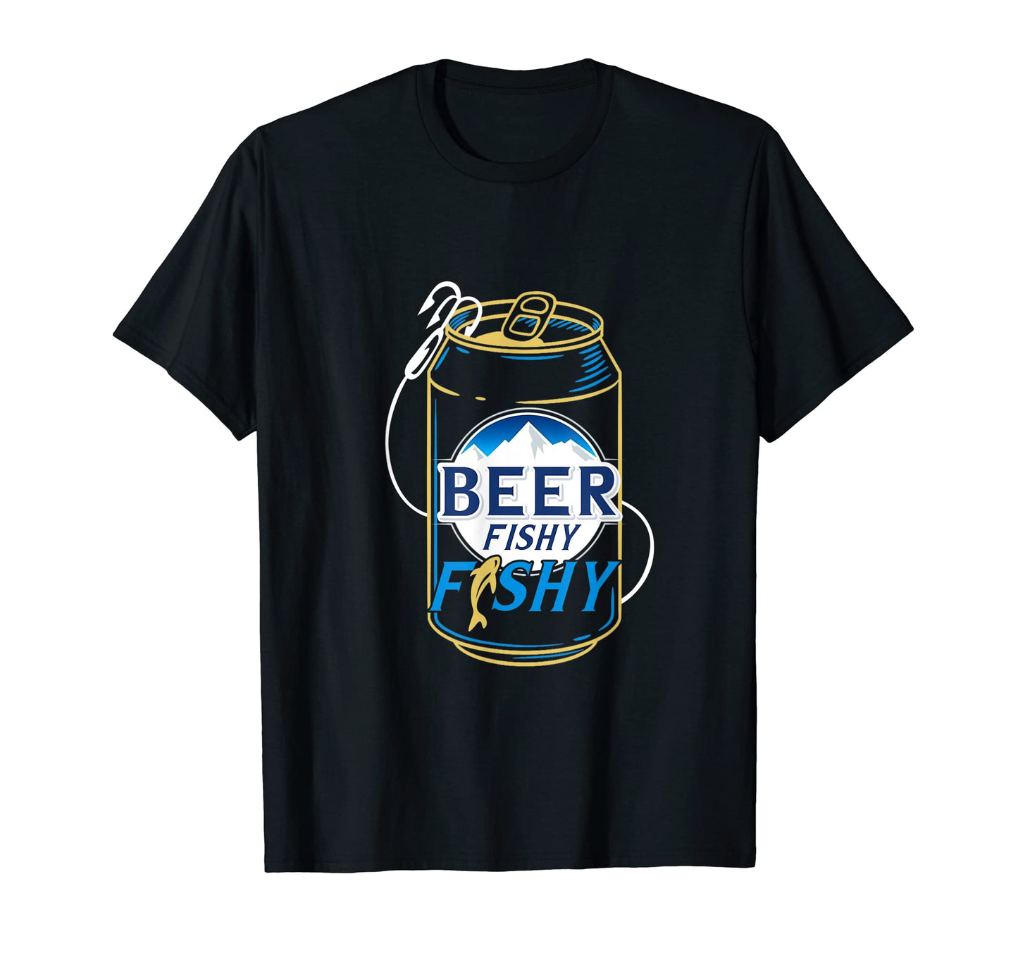 Dad Fishing Beer Fishy Novelty T T-Shirt - Minimalist Print for Adults - T-Shirt, Sweatshirt, Hoodie