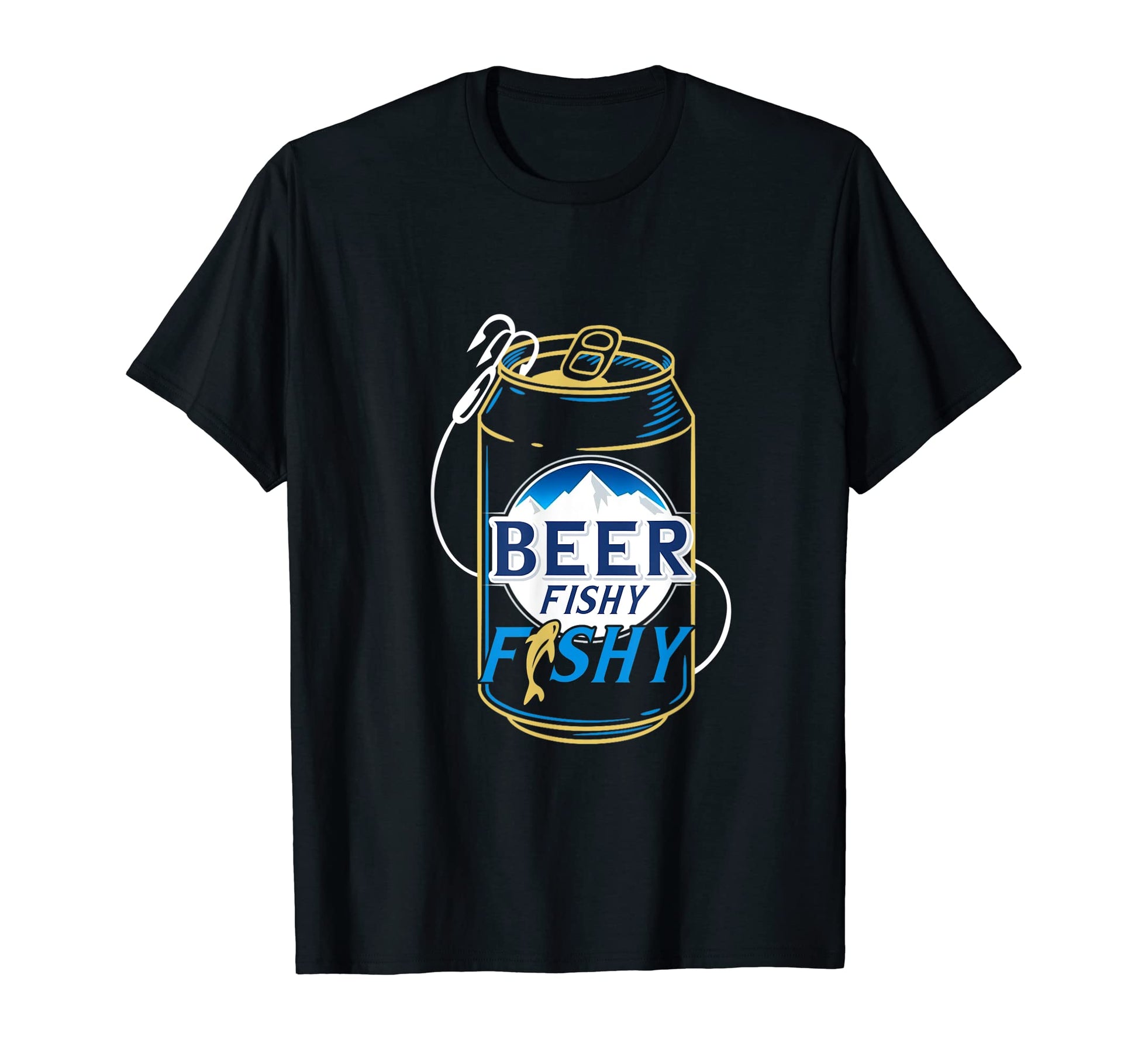 Dad Fishing Beer Fishy Novelty T T-Shirt - Minimalist Print for Adults - T-Shirt, Sweatshirt, Hoodie