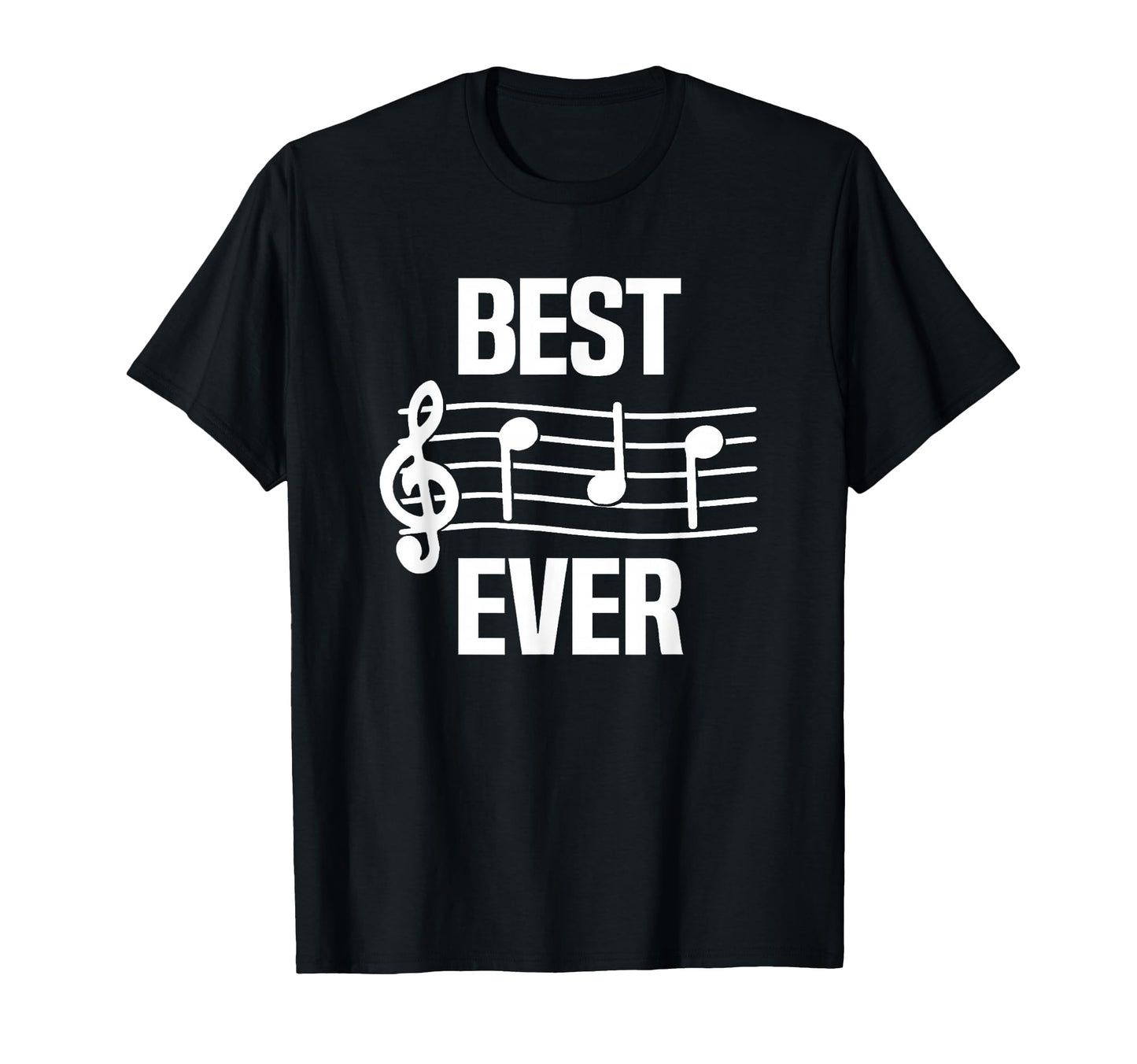 Best Dad Ever Music Notes Funny Fathers T-Shirt - Minimalist Print Unisex - T-Shirt, Sweatshirt, Hoodie