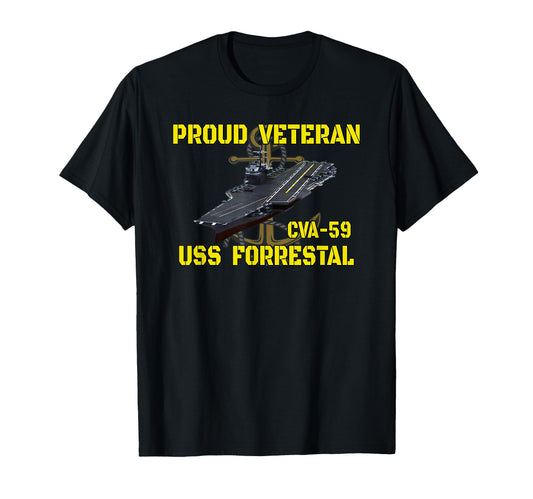 Aircraft Carrier Uss Forrestal Cva 59 T-Shirt - Novelty Apparel for Adults - T-Shirt, Sweatshirt, Hoodie