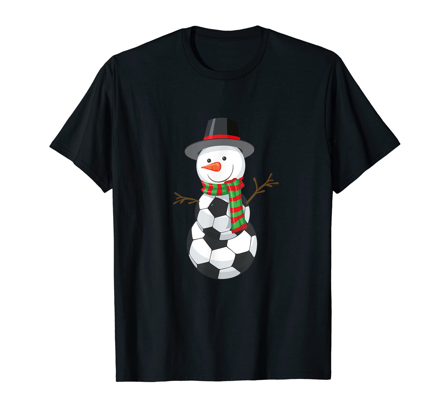 Soccer Ball Snowman Funny Winter T-Shirt - Minimalist Print for Adults - T-Shirt, Sweatshirt, Hoodie