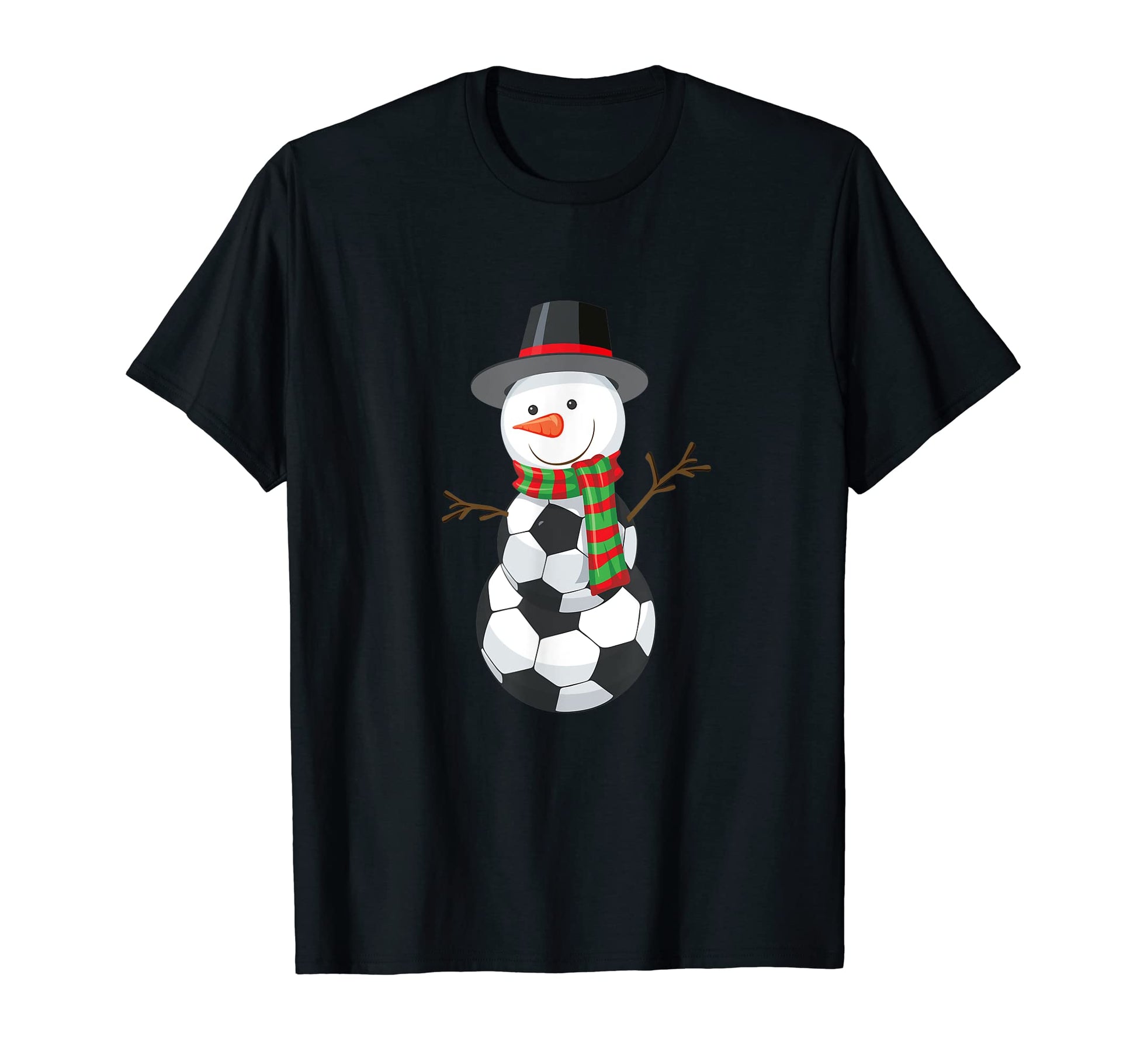 Soccer Ball Snowman Funny Winter T-Shirt - Minimalist Print for Adults - T-Shirt, Sweatshirt, Hoodie