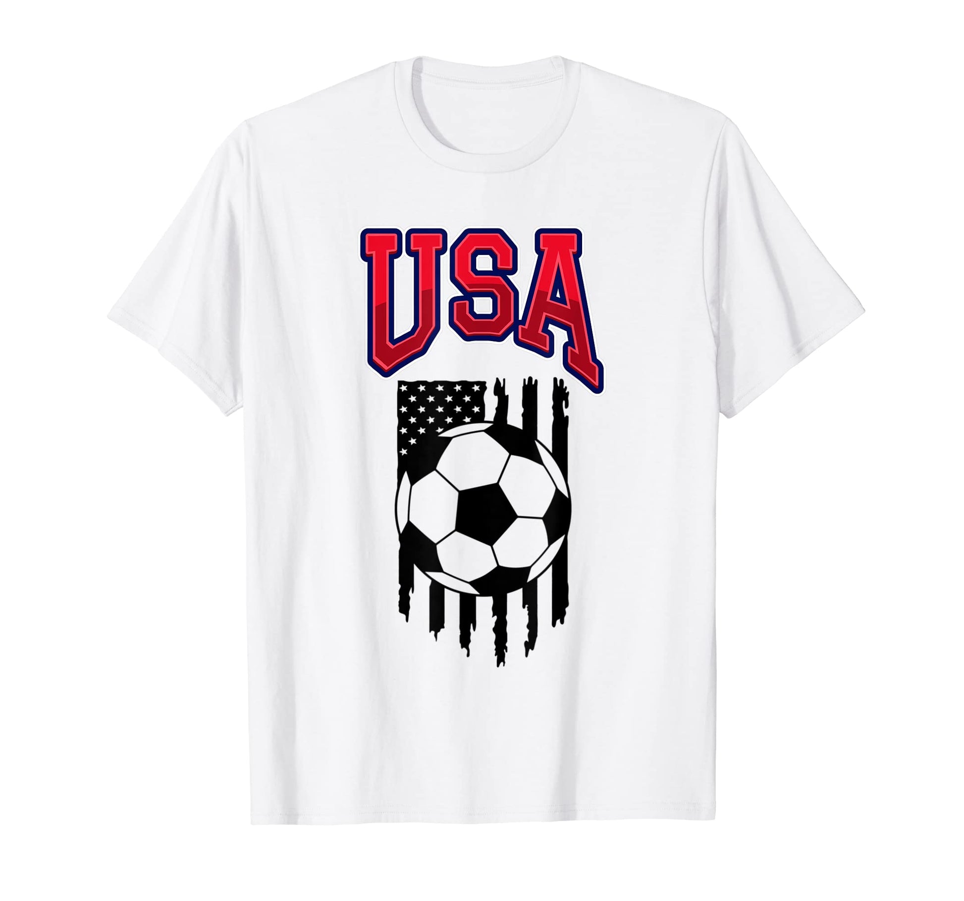 Grunge Aesthetic Usa Flag Soccer Fans T-Shirt - Unique Graphic for Adults - T-Shirt, Sweatshirt, Hoodie