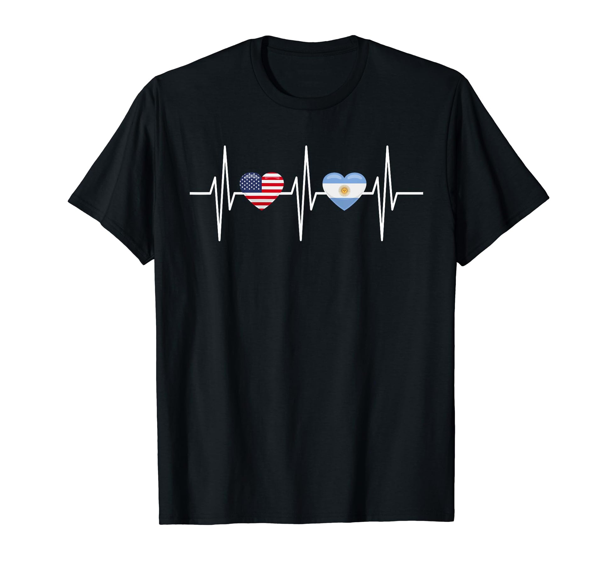 Usa Argentina Heartbeat America T-Shirt - Minimalist Print Unisex - T-Shirt, Sweatshirt, Hoodie