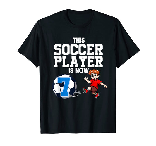 7 Year Old Soccer Player Soccer T-Shirt - Novelty Apparel for Adults - T-Shirt, Sweatshirt, Hoodie