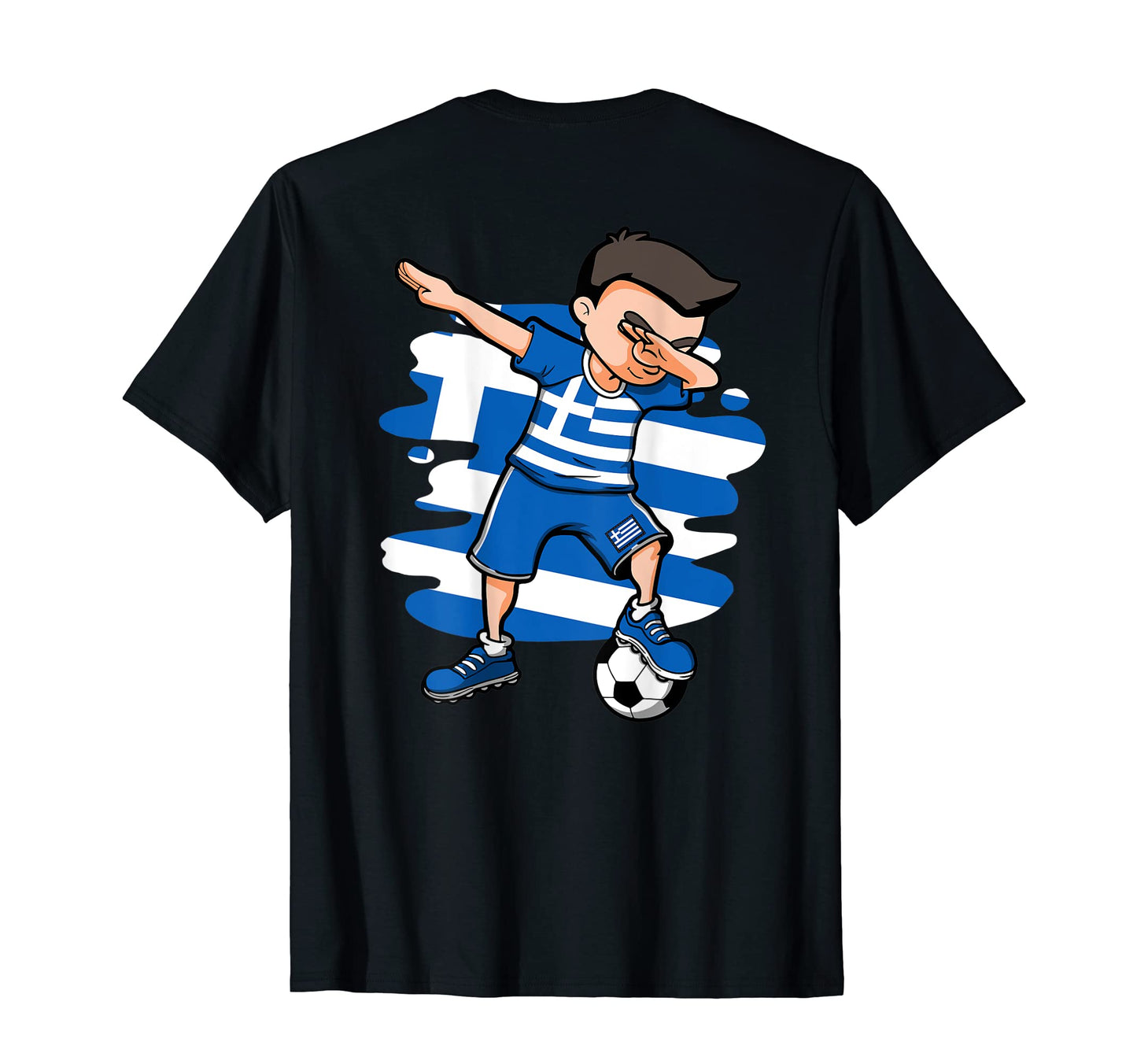 Dabbing Soccer Greece Fans Jersey T-Shirt - Trendy Graphic for Adults - T-Shirt, Sweatshirt, Hoodie