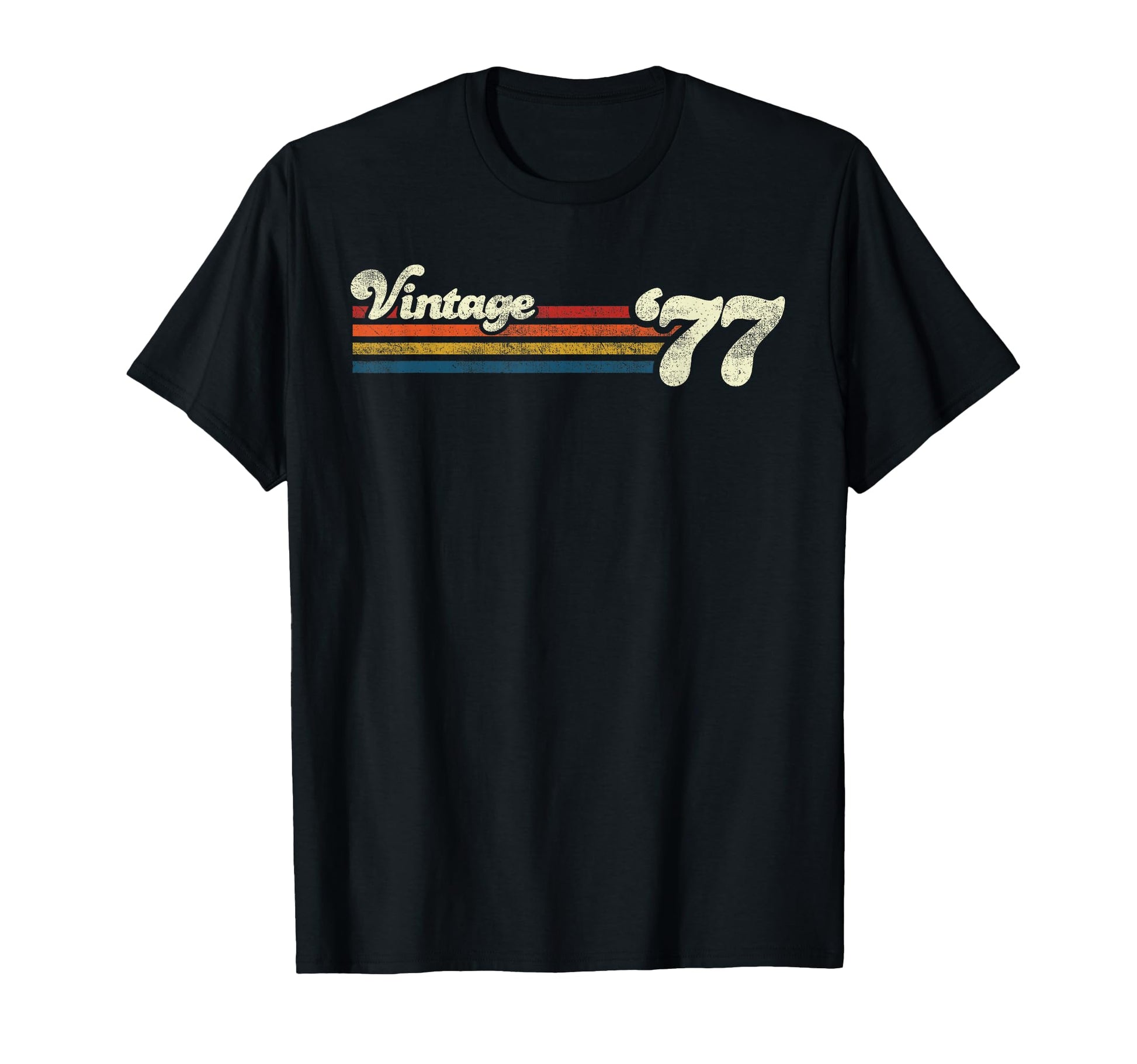 1977 Chest Stripe Birthday T-Shirt - Fun Novelty Design Men Women - T-Shirt, Sweatshirt, Hoodie