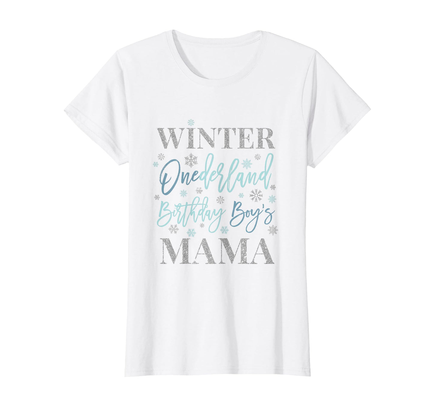 Mama Blue Winter Onederland 1St T-Shirt - Graphic Print for Adults - T-Shirt, Sweatshirt, Hoodie