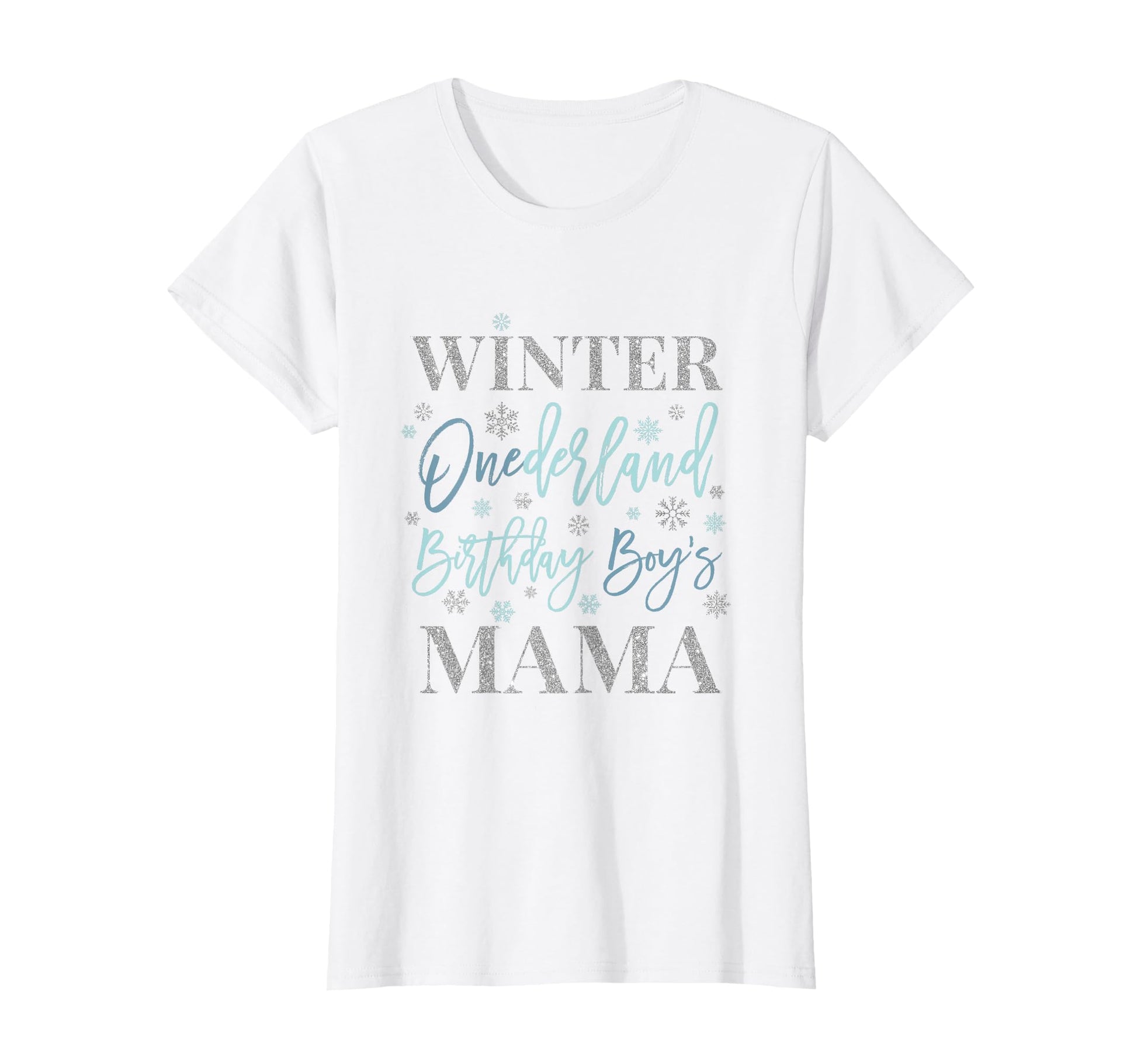 Mama Blue Winter Onederland 1St T-Shirt - Graphic Print for Adults - T-Shirt, Sweatshirt, Hoodie
