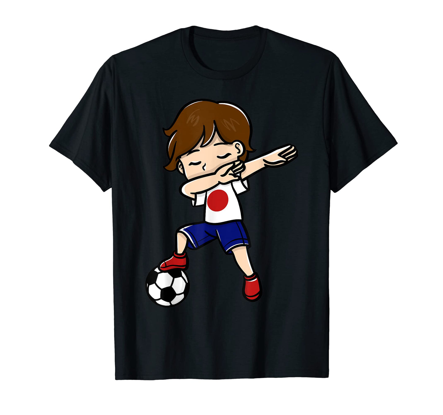 Dabbing Soccer Player Japanese Flag T-Shirt - Novelty Apparel for Adults - T-Shirt, Sweatshirt, Hoodie