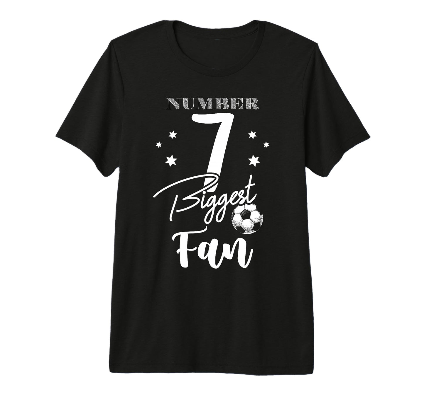 Number 7 Biggest Fan Soccer Player T-Shirt - Minimalist Print for Adults - T-Shirt, Sweatshirt, Hoodie