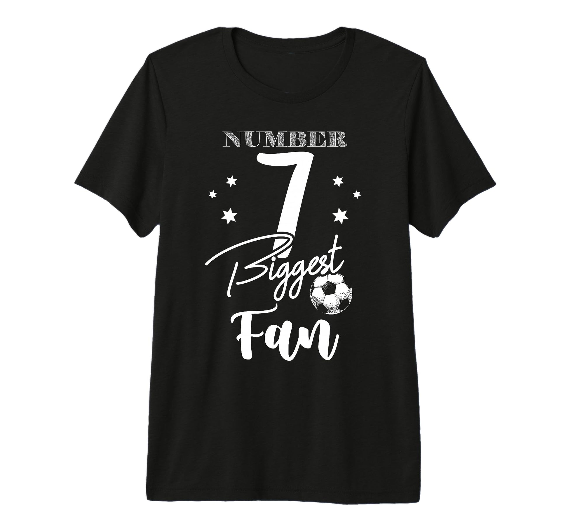 Number 7 Biggest Fan Soccer Player T-Shirt - Minimalist Print for Adults - T-Shirt, Sweatshirt, Hoodie