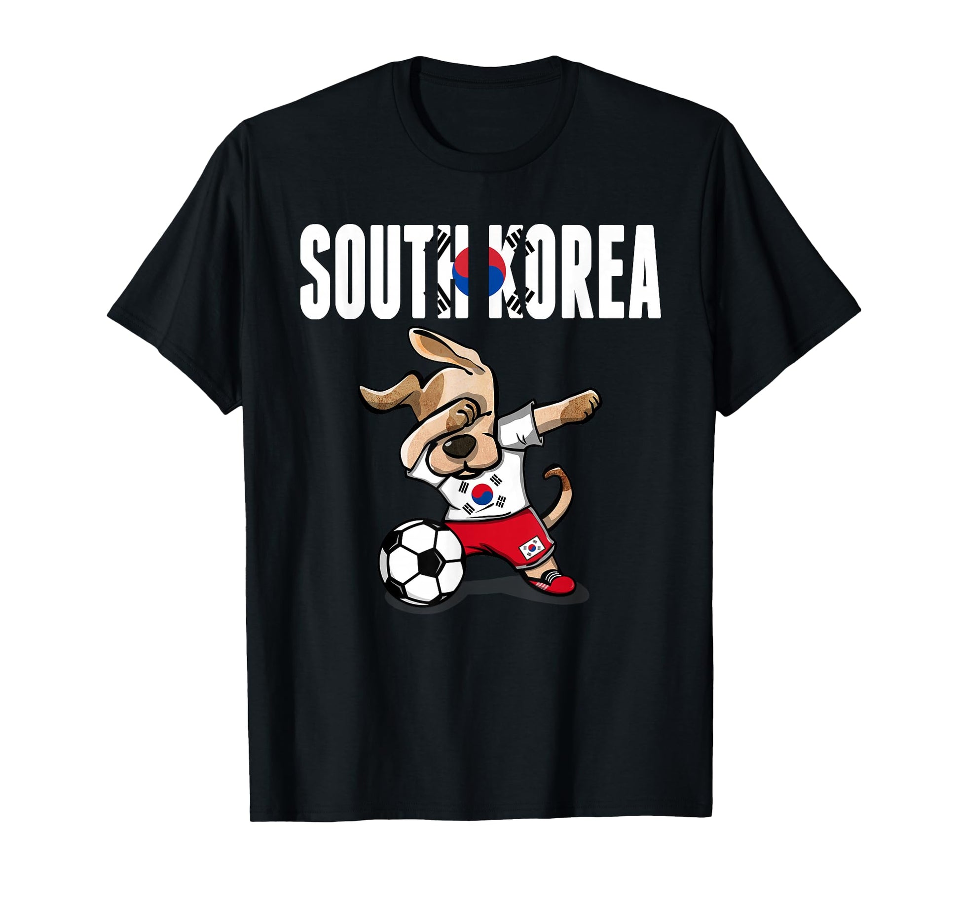 Dabbing Dog South Korea Soccer Fans T-Shirt - Fun Novelty Design Men Women - T-Shirt, Sweatshirt, Hoodie