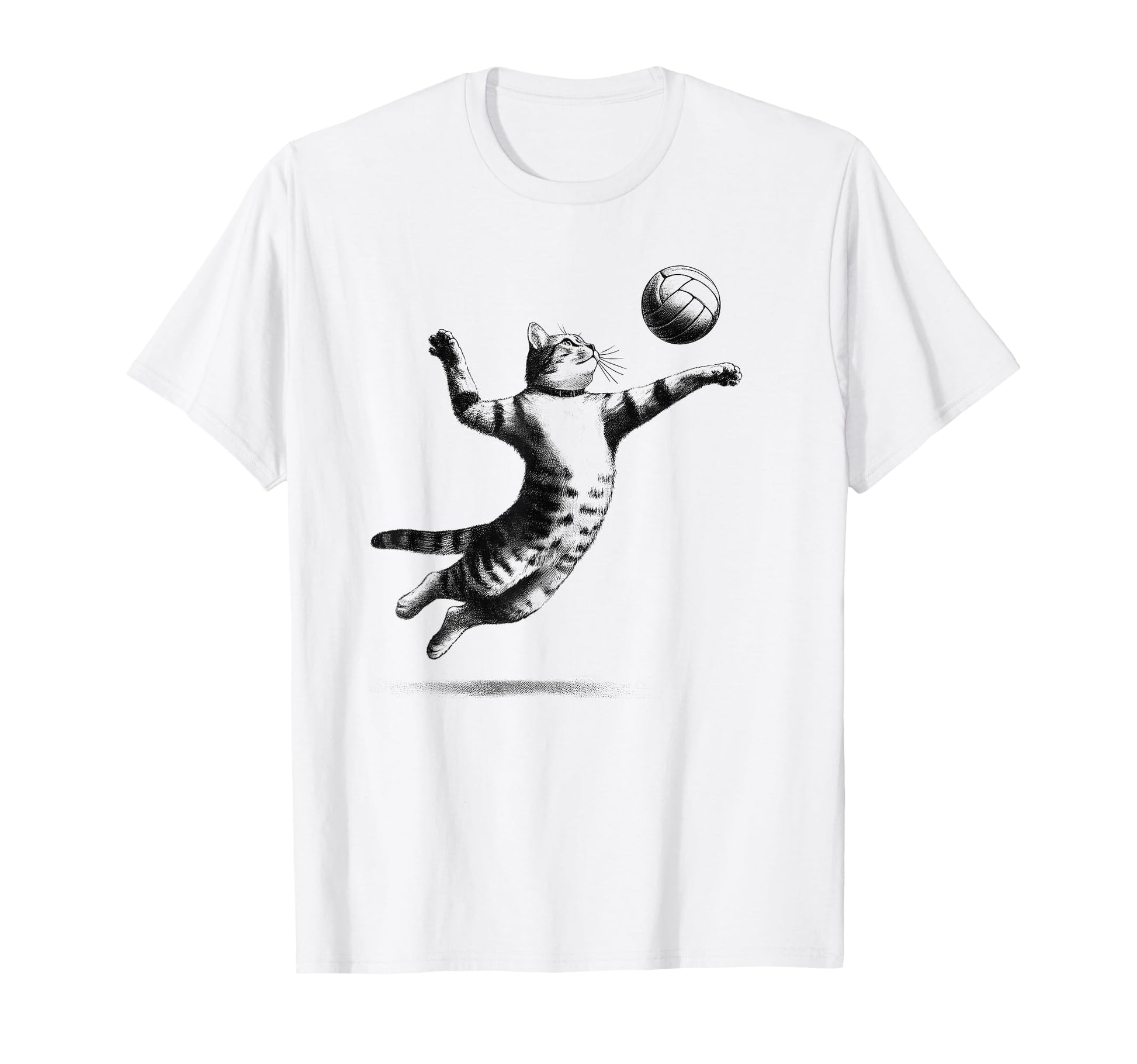 Cat Playing Volleyball Kitten T-Shirt - Novelty Apparel for Adults - T-Shirt, Sweatshirt, Hoodie
