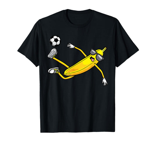 Banana Playing Soccer Fruit Soccer T-Shirt - Minimalist Print Men Women - T-Shirt, Sweatshirt, Hoodie