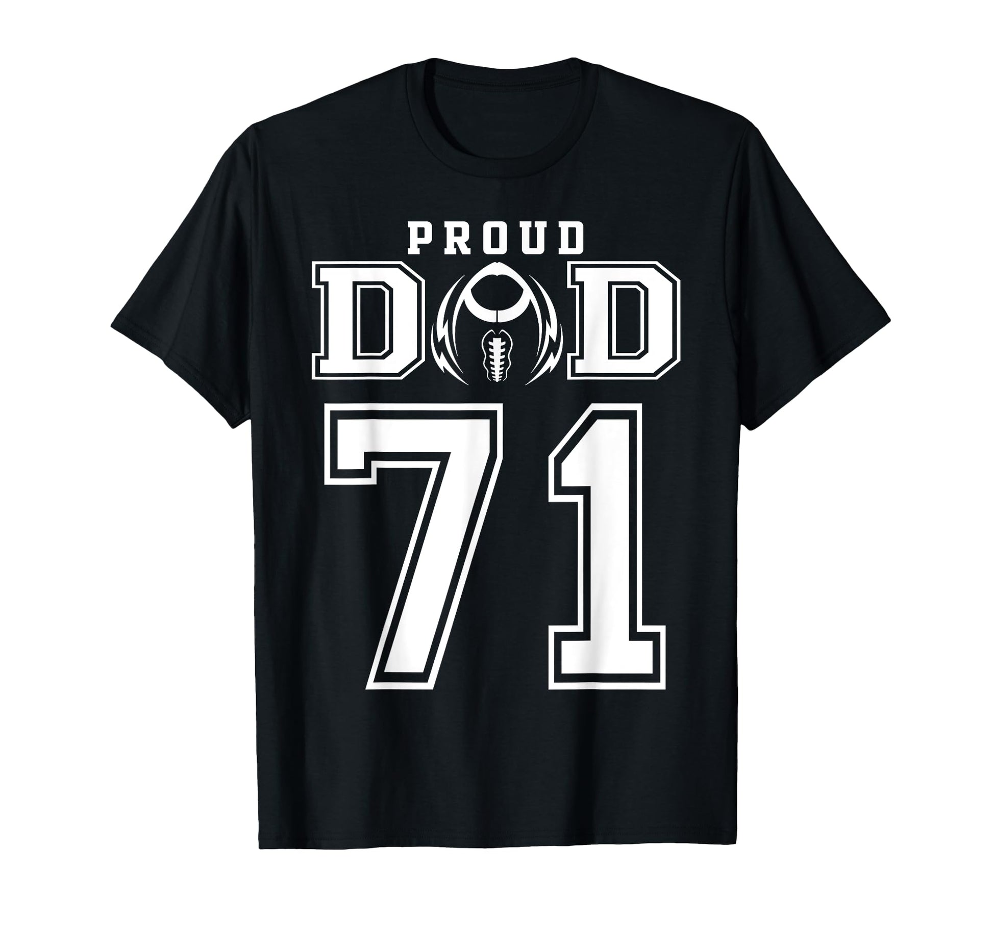 Custom Proud Football Dad Number 71 T-Shirt - Minimalist Print Unisex - T-Shirt, Sweatshirt, Hoodie