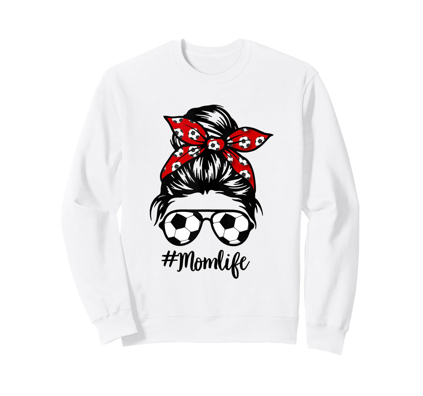 Soccer Mom Messy Bun Life Hair Sweatshirt - Minimalist Print Unisex - T-Shirt, Sweatshirt, Hoodie